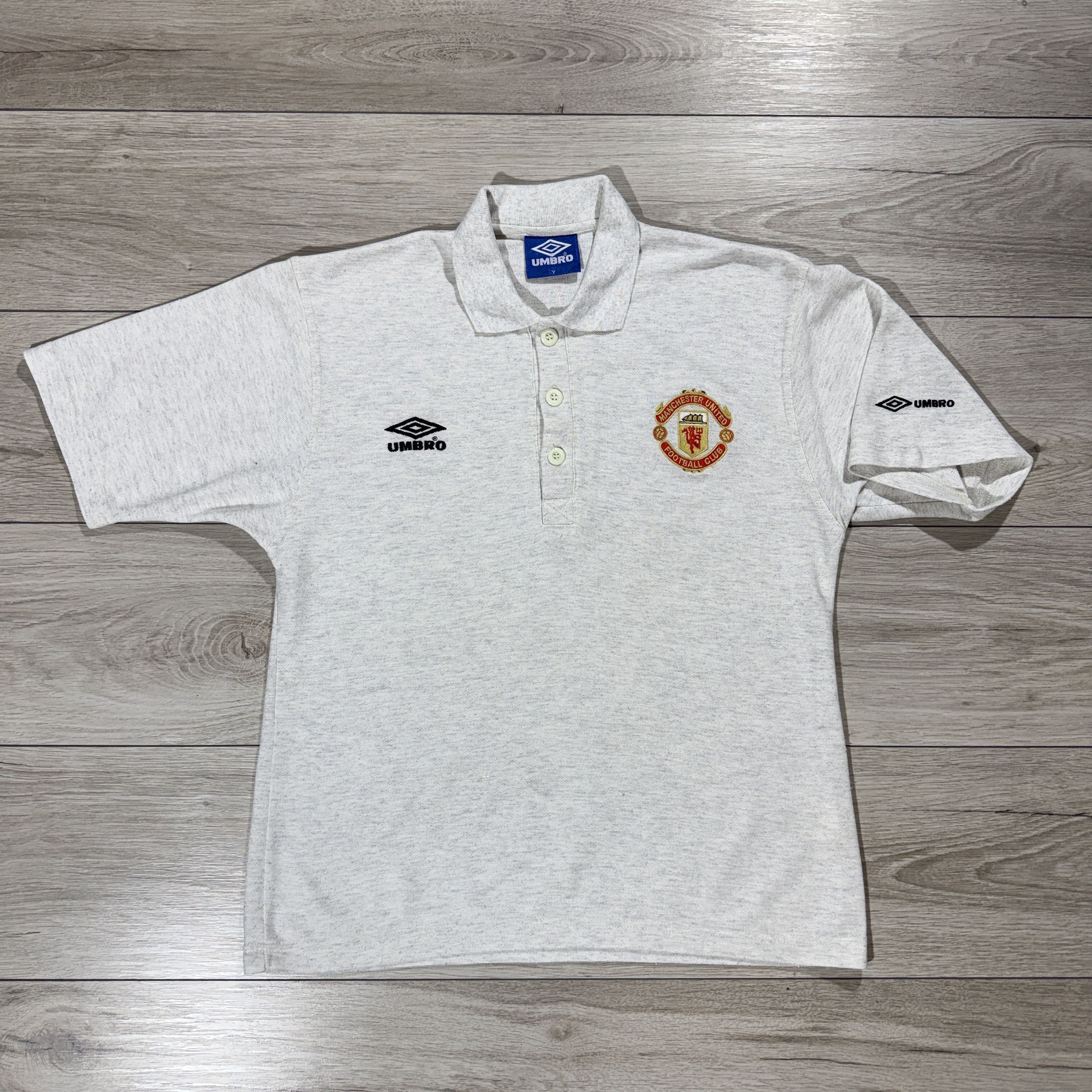 Umbro Vintage Umbro Manchester United Polo Shirt Grey 1998-1999 Size US M / EU 48-50 / 2 - 2 Thumbnail