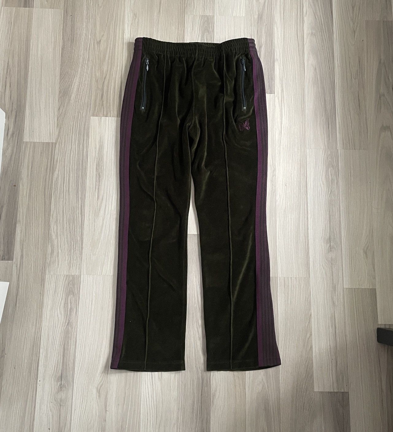 image of Needles Velour Sweatpants in Green, Men's (Size 30)