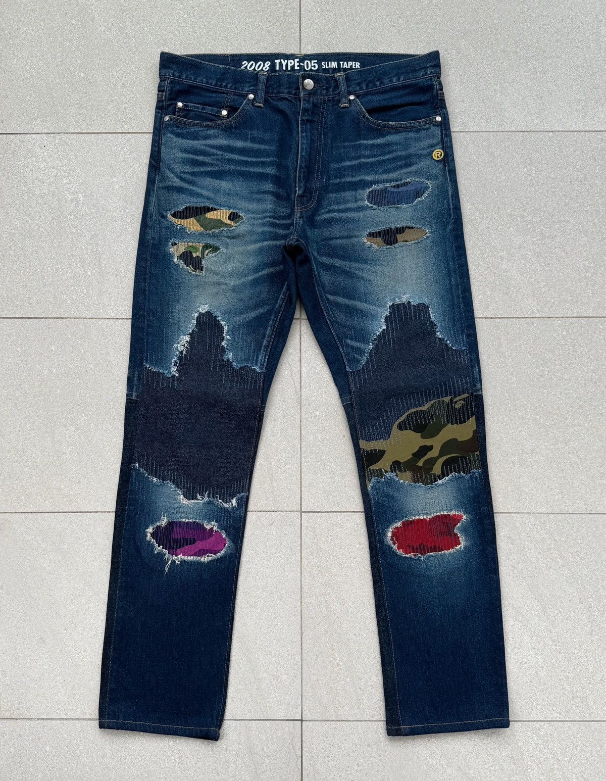 Bape BAPE Type-05 Slim Taper Denim Distressed Jeans Size US 34 / EU 50 - 1 Thumbnail