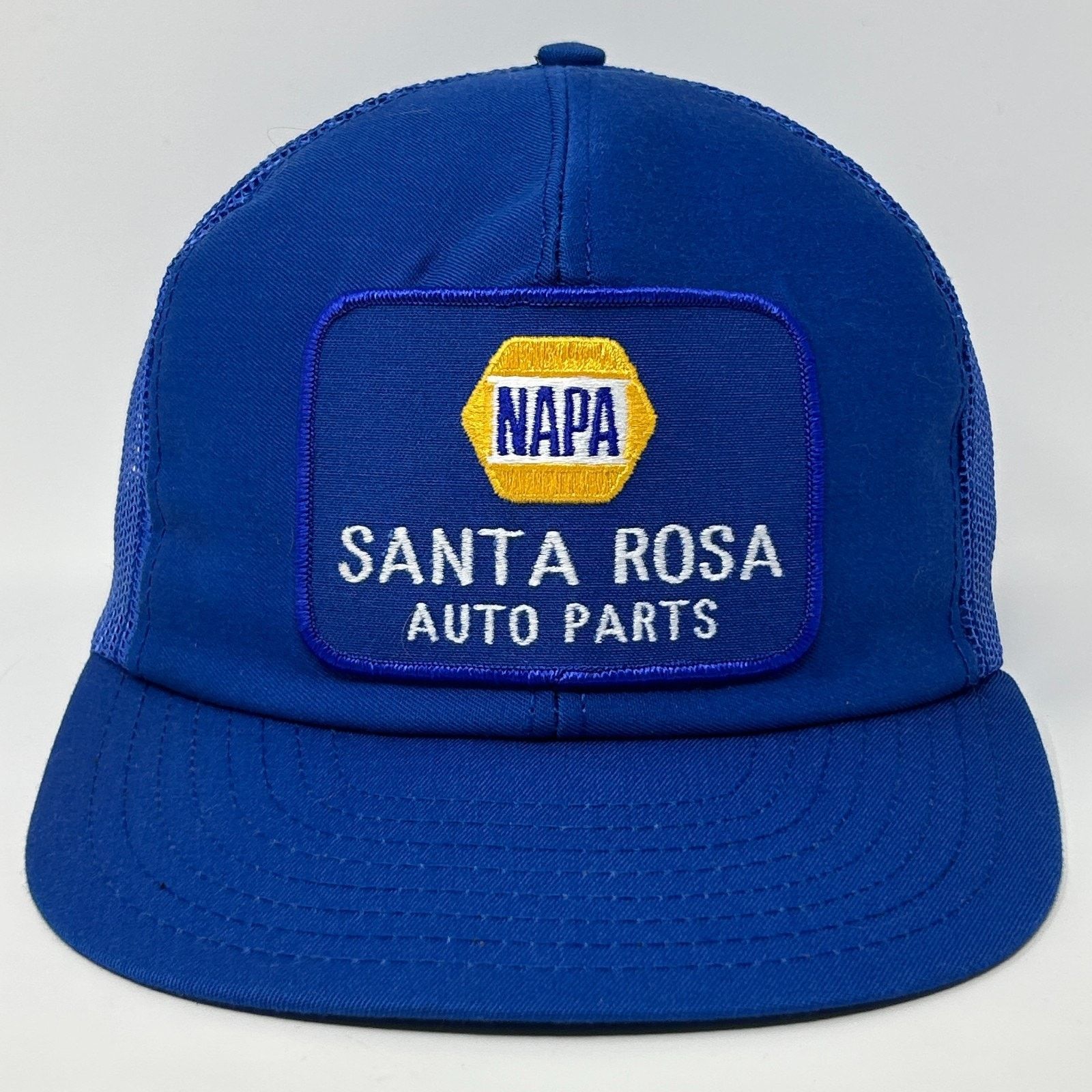 Vintage Vintage 80s NAPA Auto Parts Santa Rosa Trucker Hat Cap Blue Size ONE SIZE - 1 Thumbnail