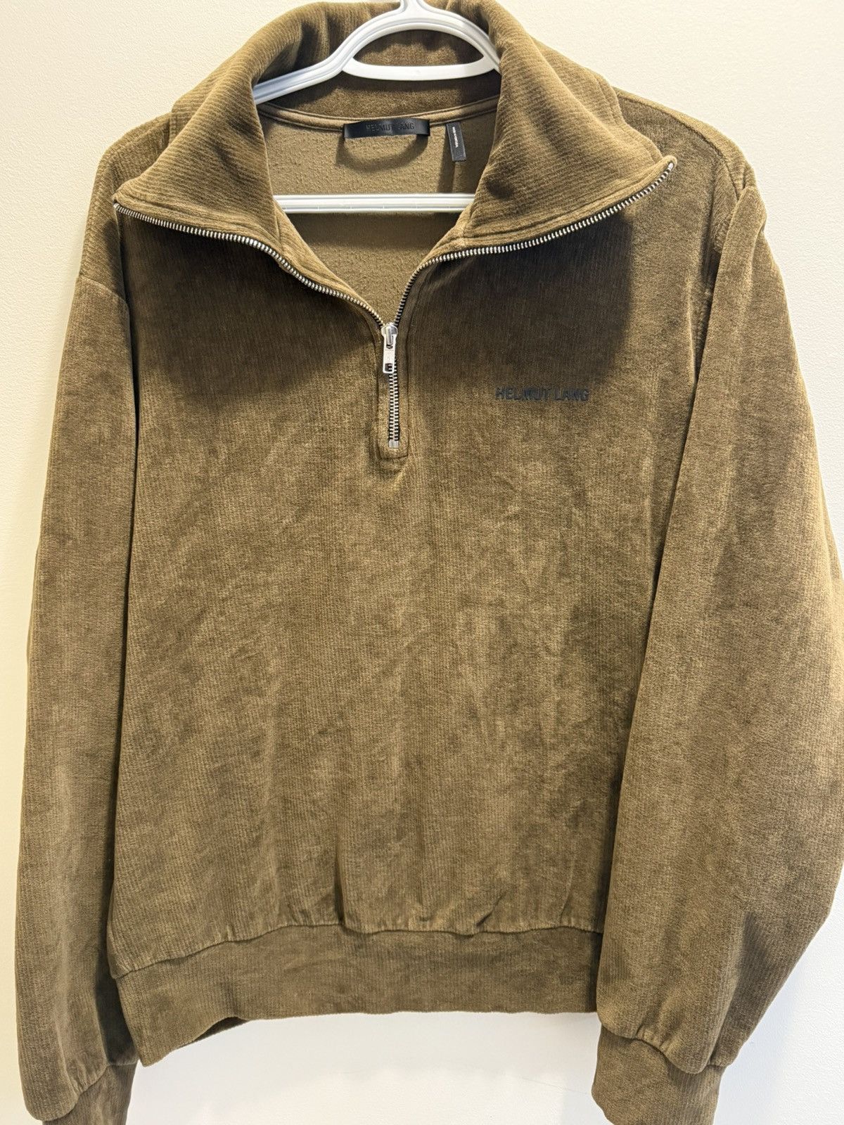 Helmut Lang Corduroy Quarter-Zip Sweater Size US S / EU 44-46 / 1 - 1 Thumbnail