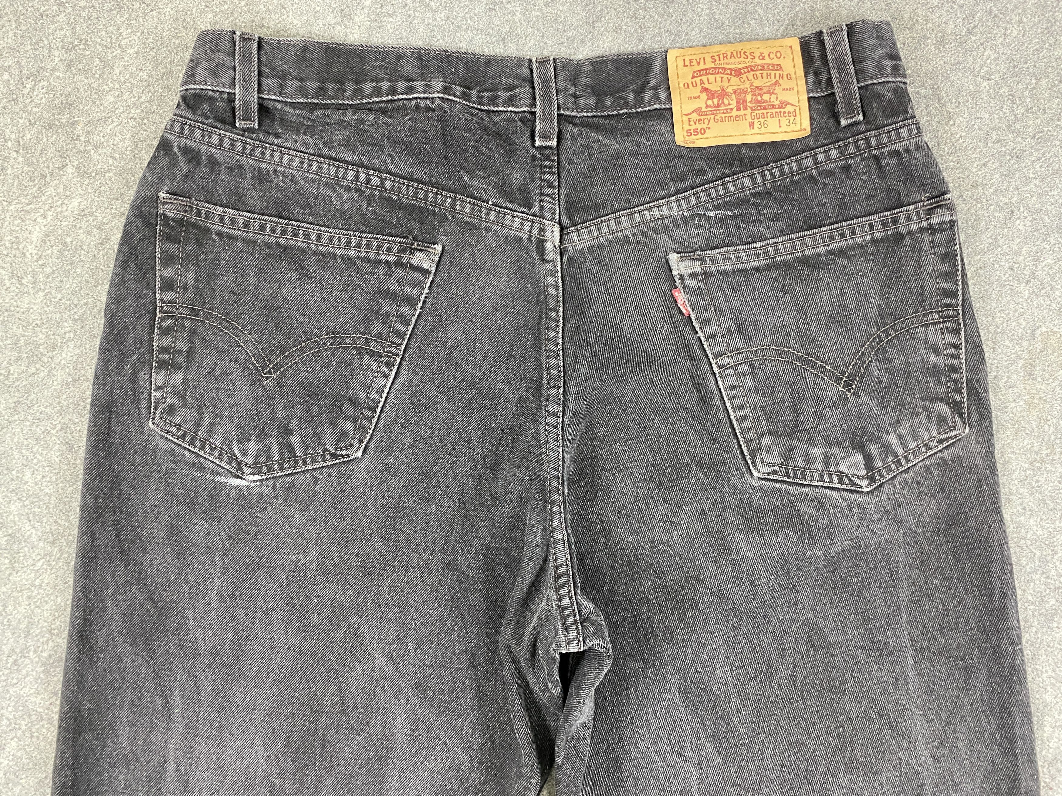 Levi's Black Vintage Levi's 550 Jeans 34x32.5 Denim -JN2380 Size US 34 / EU 50 - 4 Thumbnail