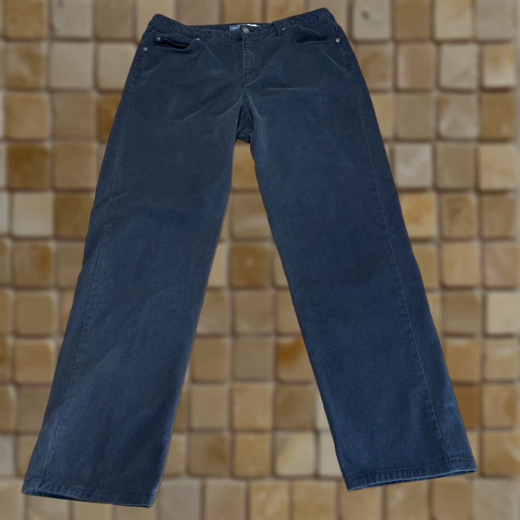 Liz Claiborne VINTAGE Liz Claiborne Women's Jeans Straight Leg 16 Black Stretch 90s Retro Size ONE SIZE - 1 Thumbnail