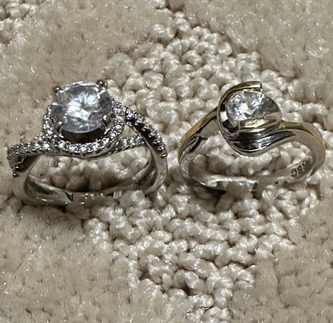 Other 2 Diamond Silver Rings Size ONE SIZE - 1 Thumbnail