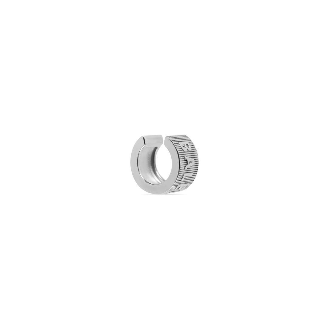 Balenciaga o1w1db10425 Size: OS / Logo Hoop XL Ear Cuff in Silver Size ONE SIZE - 1 Thumbnail