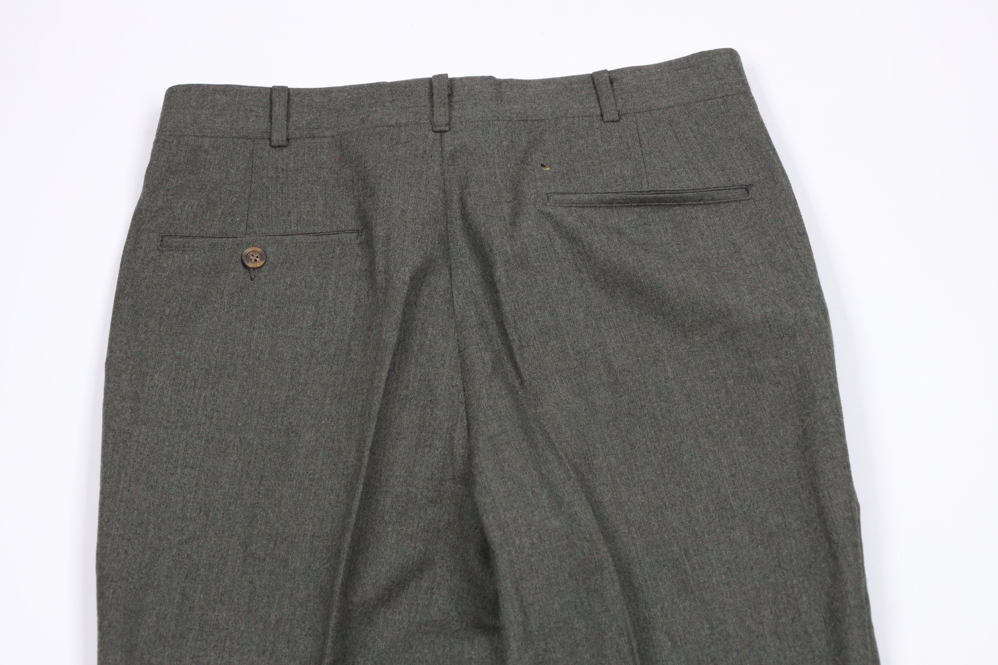 Vintage Vintage 60s Streetwear Wool Wide Leg Chino Pants Green USA Size US 30 / EU 46 - 12 Thumbnail