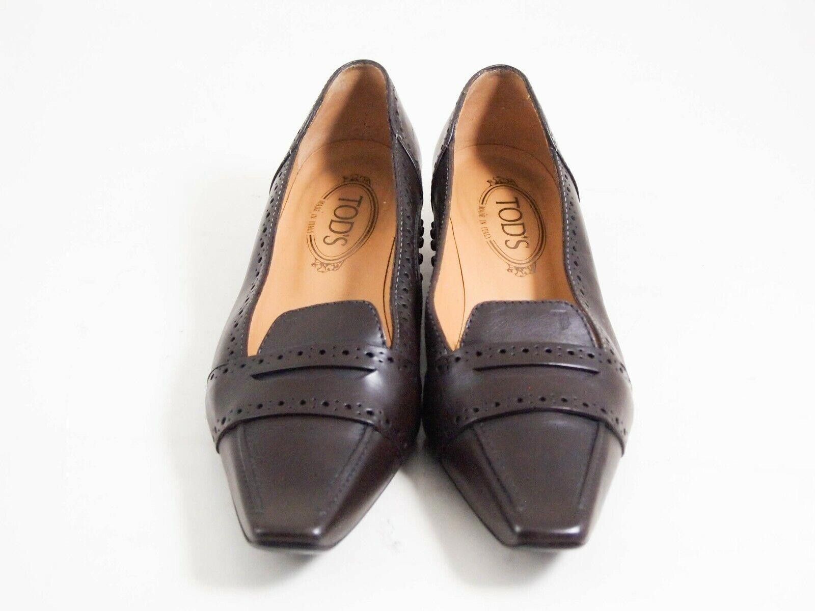 Tod's Tod's Flats Pumps Brown Leather Womens EU 38.5 US 8.5 Size US 8.5 / IT 38.5 - 3 Thumbnail