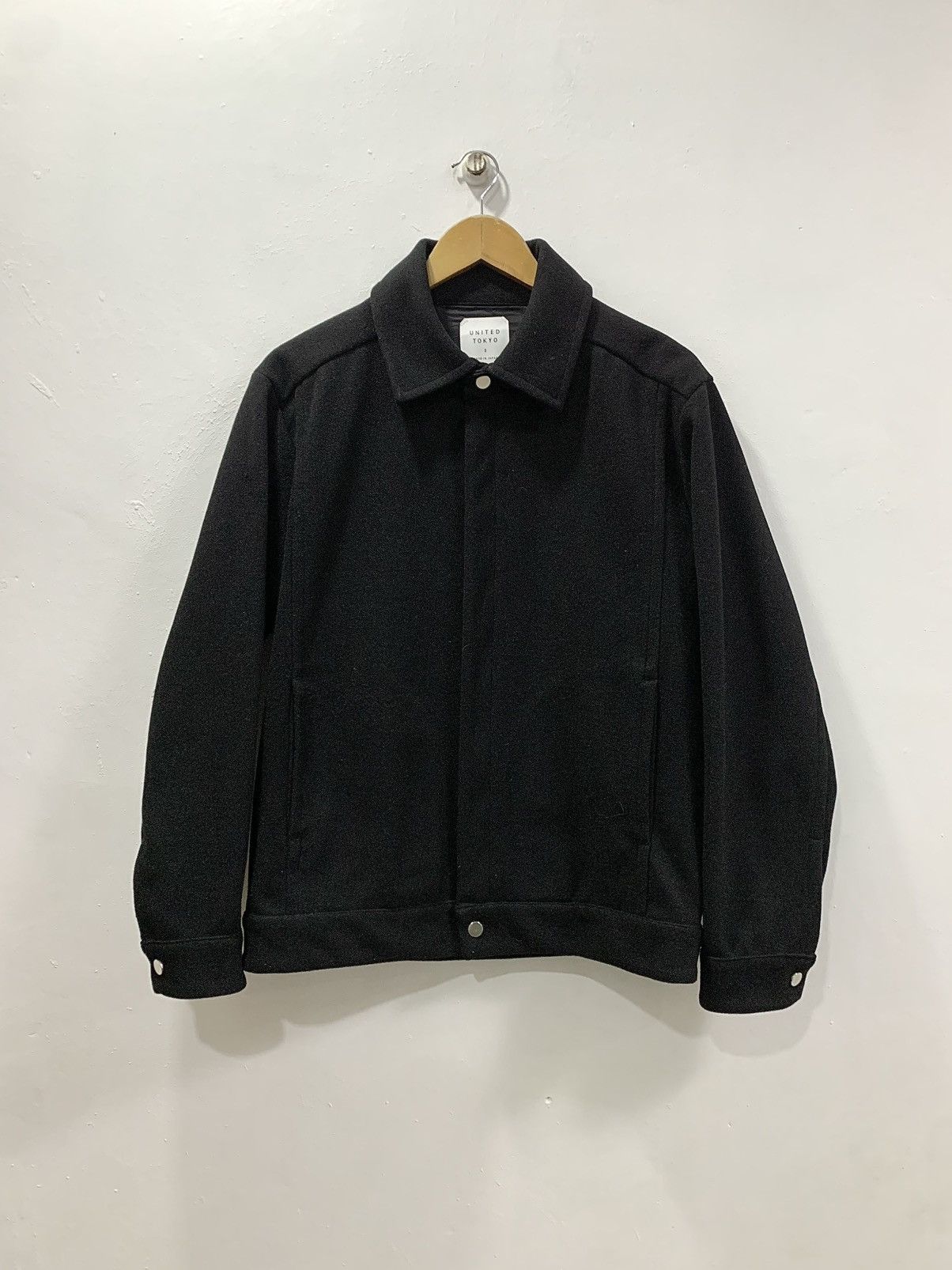 Japanese Brand UNITED TOKYO MELTON JERSEY ZIP BLOUSON JACKET Size US M / EU 48-50 / 2 - 1 Thumbnail