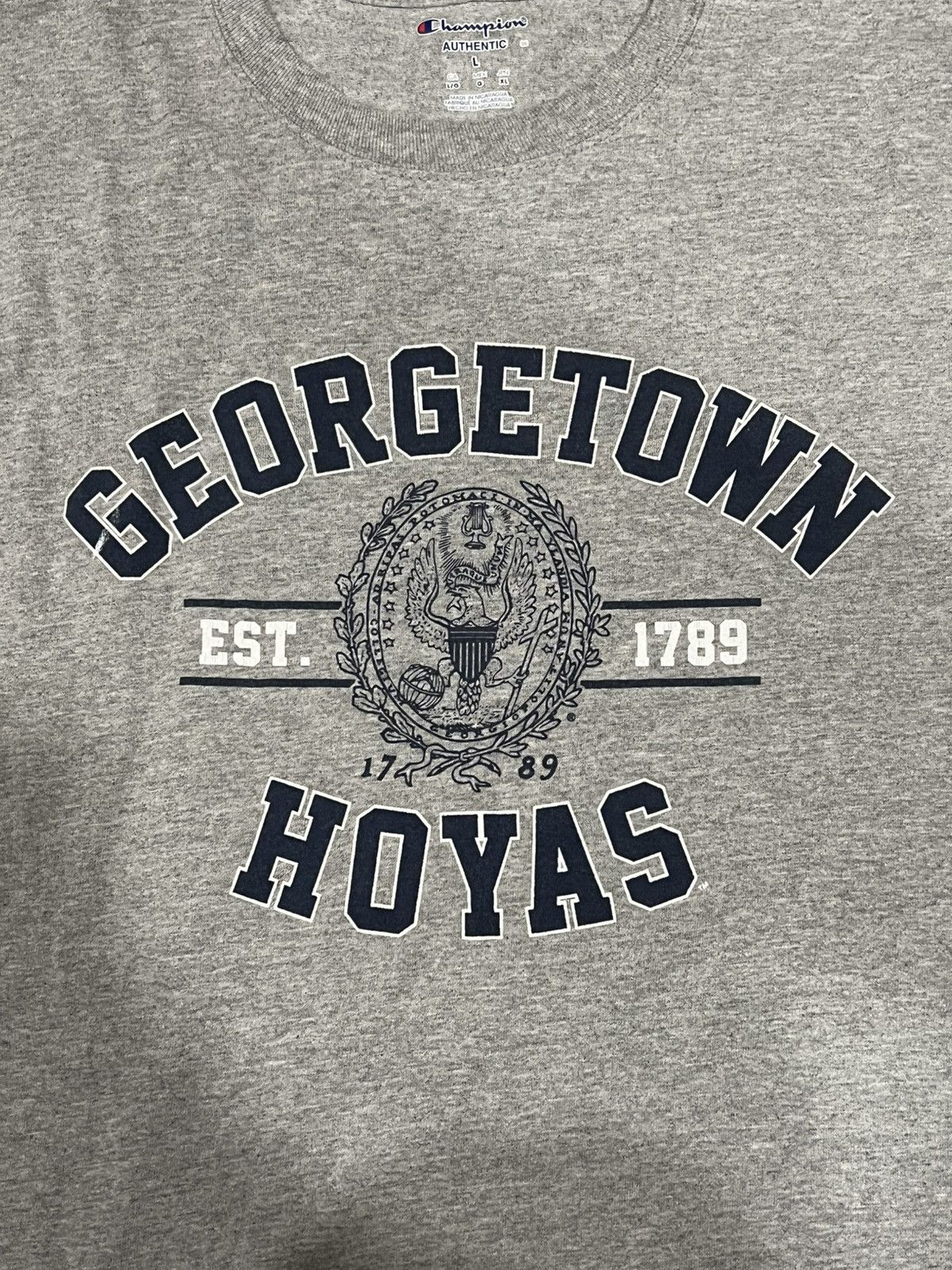 Champion American College Georgetown Grey Long-sleeve T-shirt Size US L / EU 52-54 / 3 - 5 Thumbnail