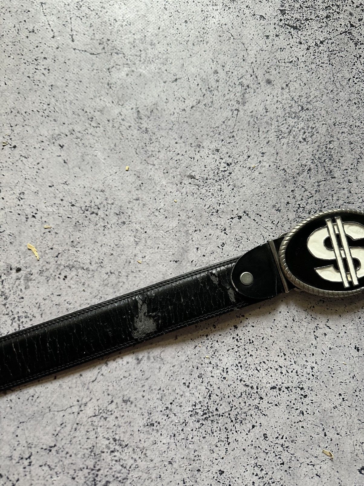 Leather Vintage Dollars Logo Belt Leather Y2K USA Size ONE SIZE - 3 Thumbnail