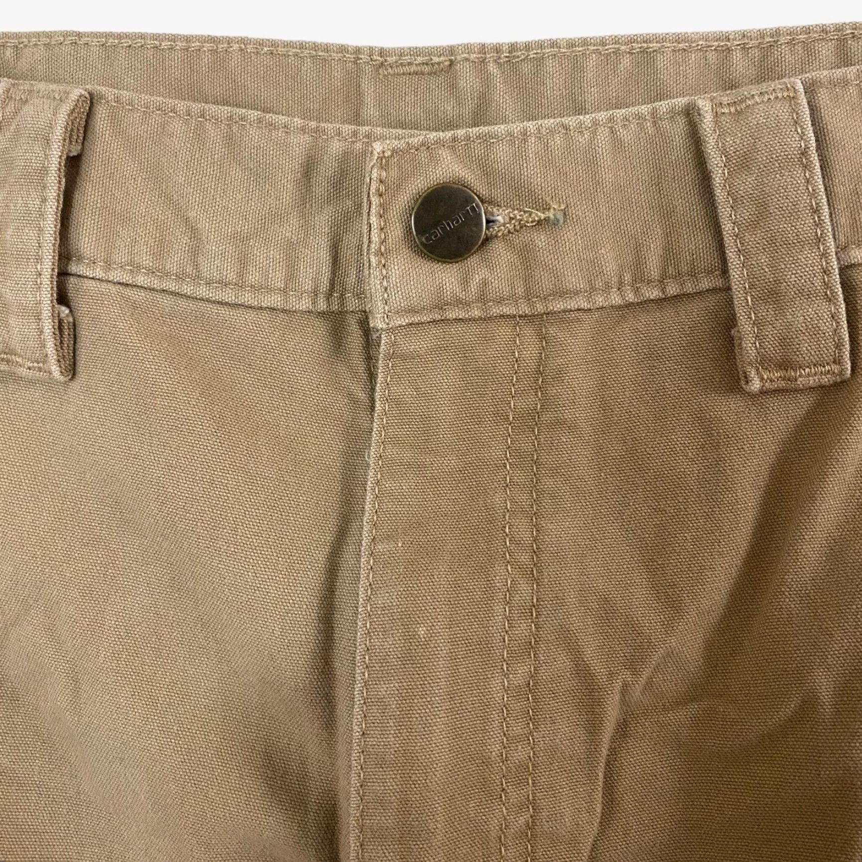Carhartt VINTAGE Carhartt Canvas Work Shorts Tan Cargo Carpenter Original Fit Tool Loop Mens 46 Brown 100% Cotton Size US 30 / EU 46 - 5 Thumbnail