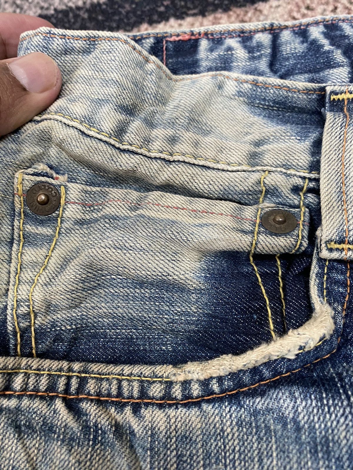 Edwin Vintage Edwin Distressed Blue Trip 503 Denim Made In Japan Size US 34 / EU 50 - 9 Thumbnail