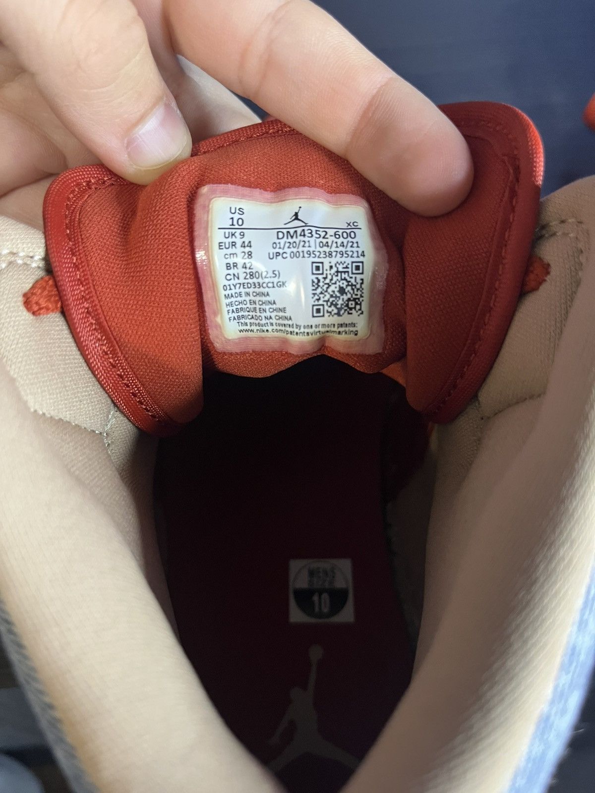 Jordan Brand Brand New Red Denim Jordan 1 Mid Size US 10 / EU 43 - 6 Thumbnail