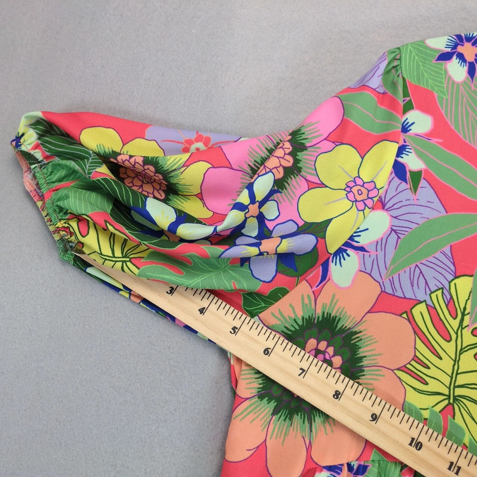 Vintage First Love Lovelyn Tropical Floral Babydoll Dress L Boho Size L / US 10 / IT 46 - 5 Thumbnail