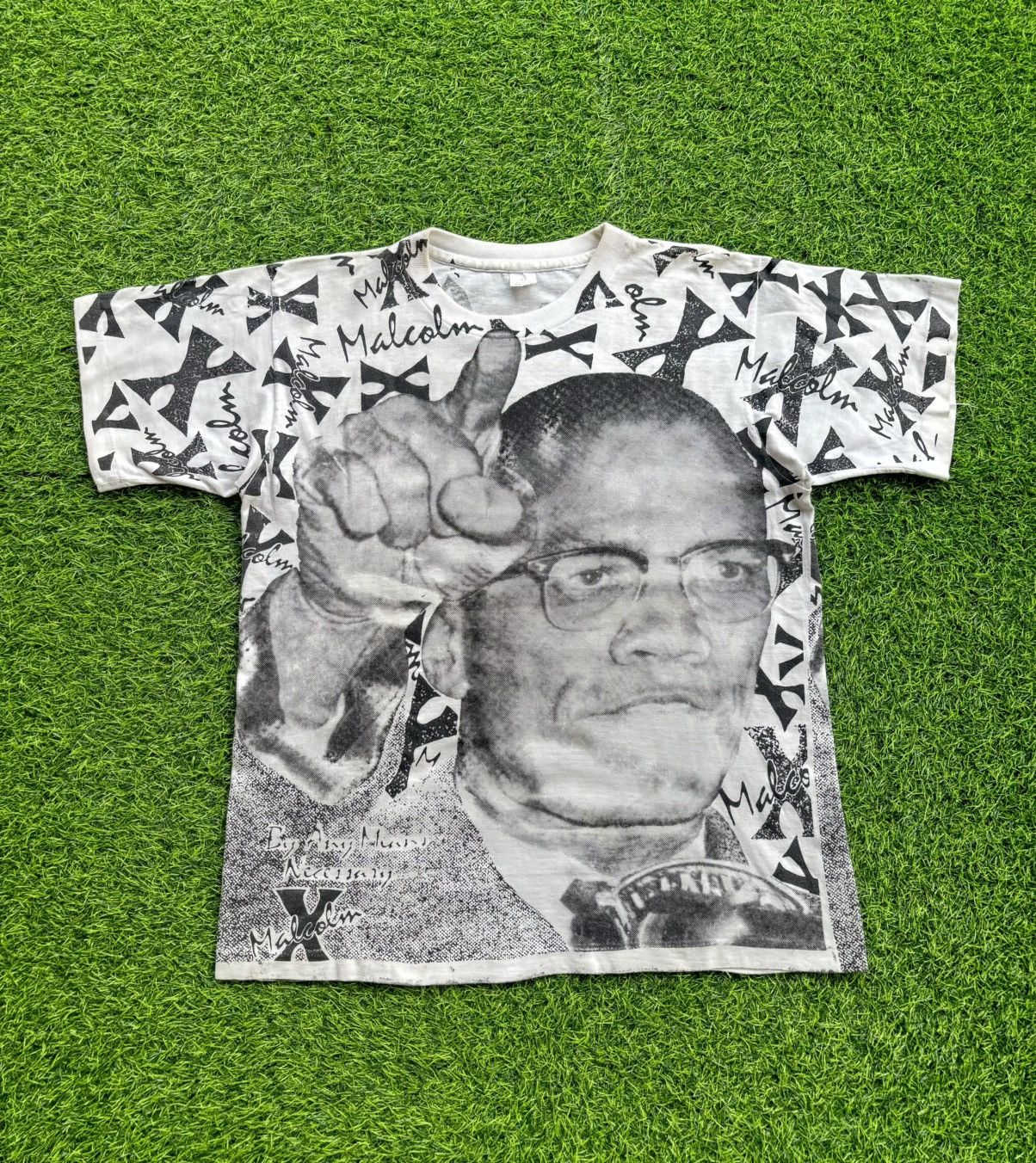 Band Tees Vintage 90's Malcom X All over Print Tshirt Size US L / EU 52-54 / 3 - 1 Thumbnail