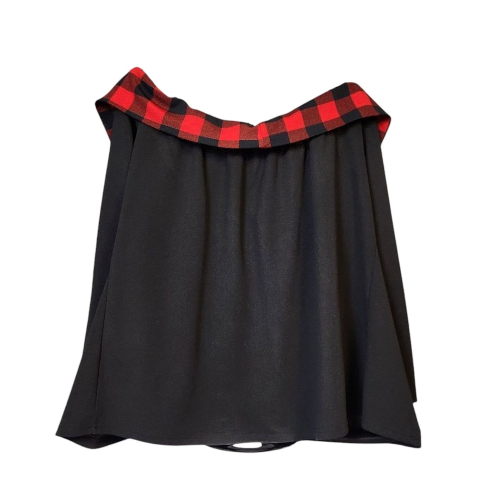 Other Rosegal Plus Size 2X Black Blouse with Red Plaid Detail Size XXL / US 16-18 / IT 52-54 - 7 Thumbnail
