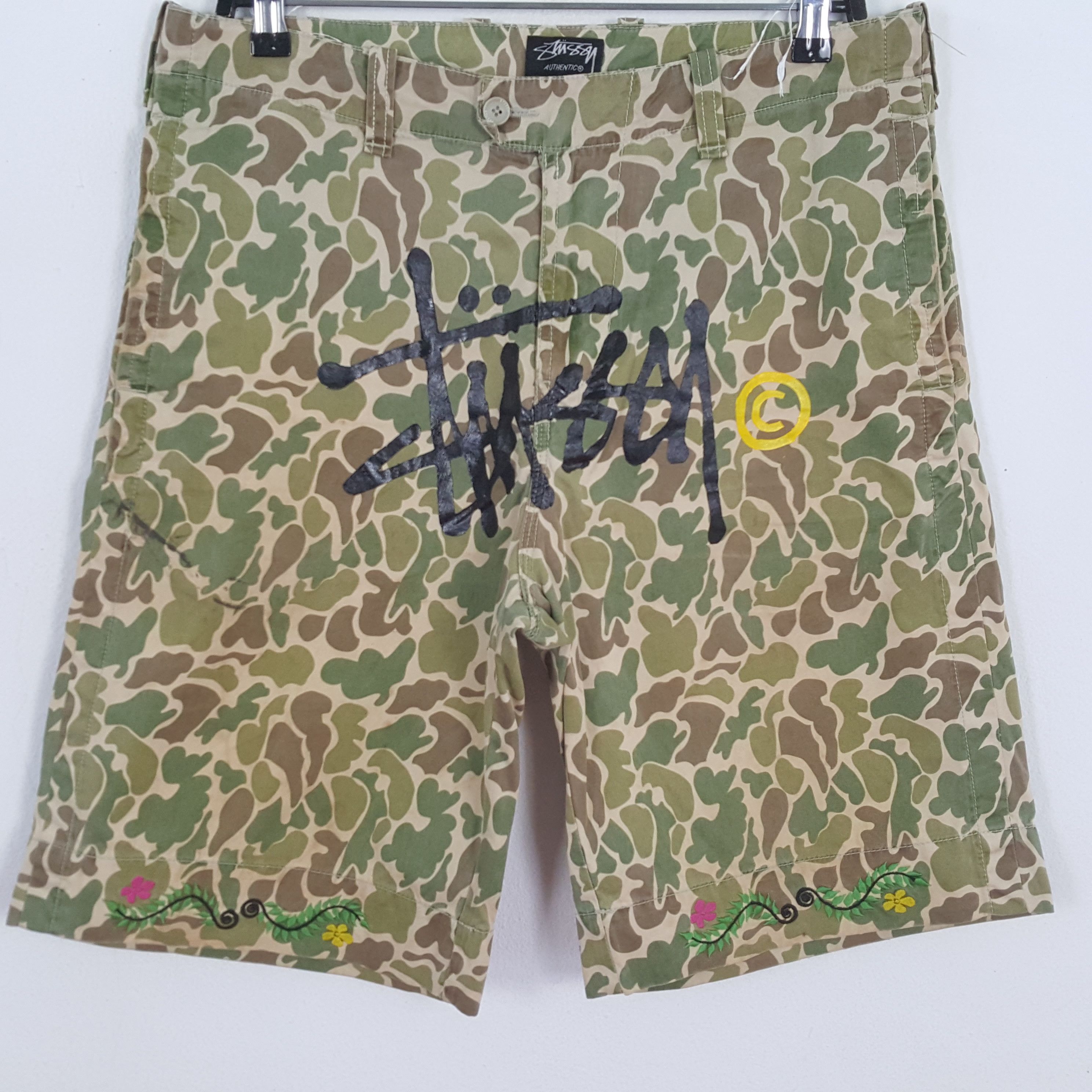 Stussy × Vintage STUSSY Streetwear Custom Art Logo Style Short Pants Size US 30 / EU 46 - 2 Thumbnail