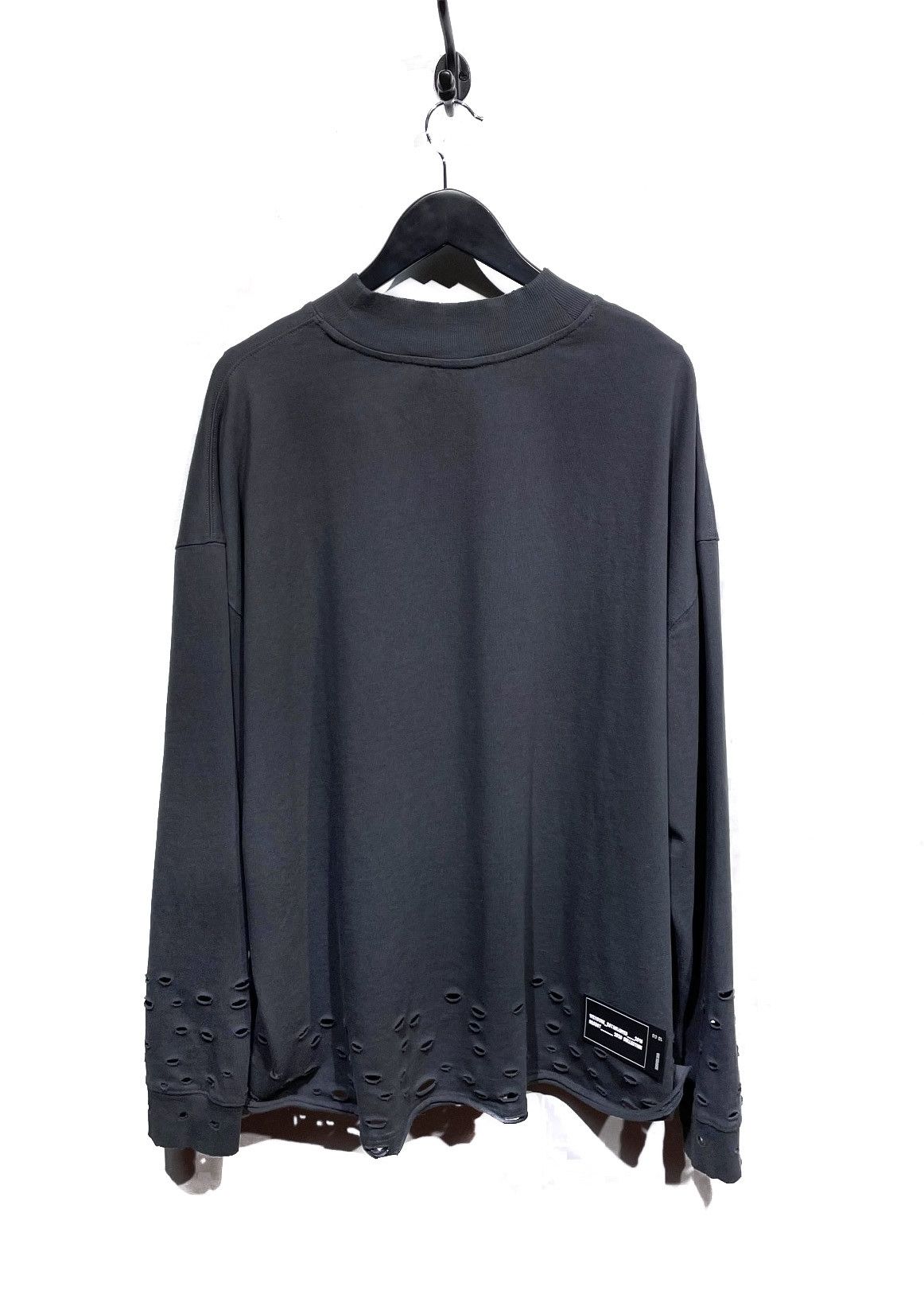 WE11DONE We11done Grey Green Destroyed Sweatshirt Size US M / EU 48-50 / 2 - 2 Thumbnail