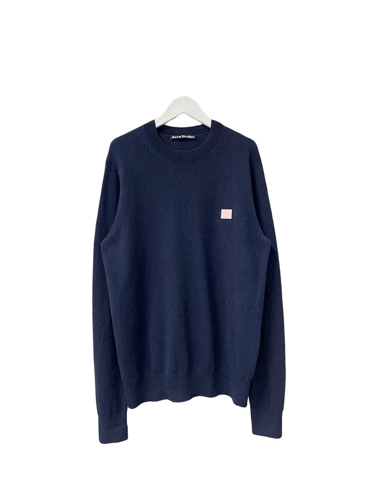 Acne Studios Acne Studios Face Patch Wool Sweater Navy Size M Size US M / EU 48-50 / 2 - 1 Thumbnail