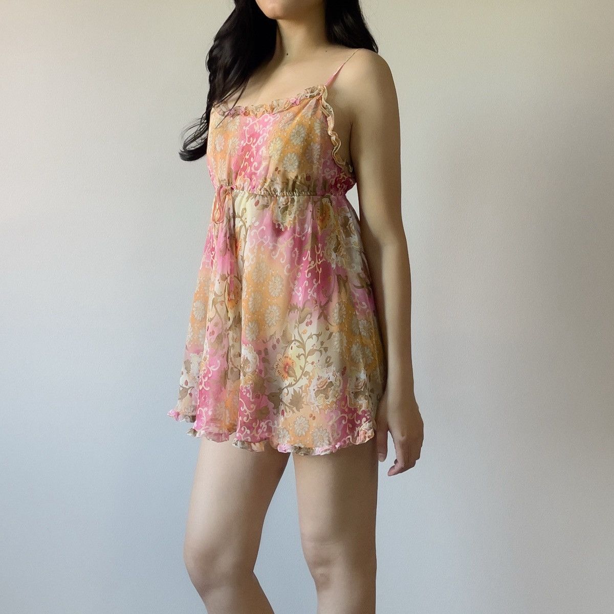 Victoria's Secret Victoria’s Secret 1990s Floral Chiffon Slip Dress (S–M) Size M / US 6-8 / IT 42-44 - 6 Thumbnail