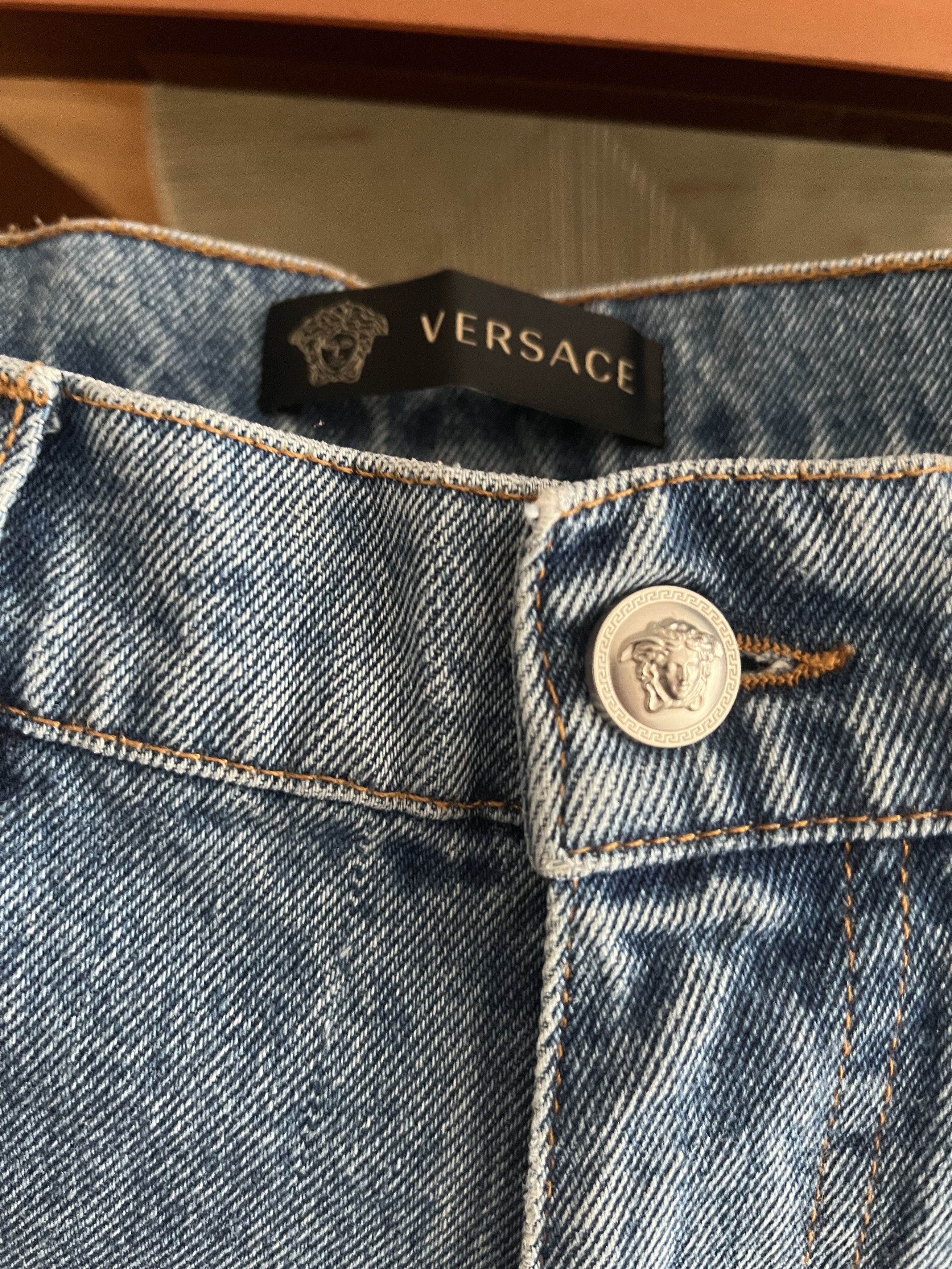 Versace RARE - Versace Medusa Logo Embroidered Denim Jeans Size US 33 - 6 Thumbnail