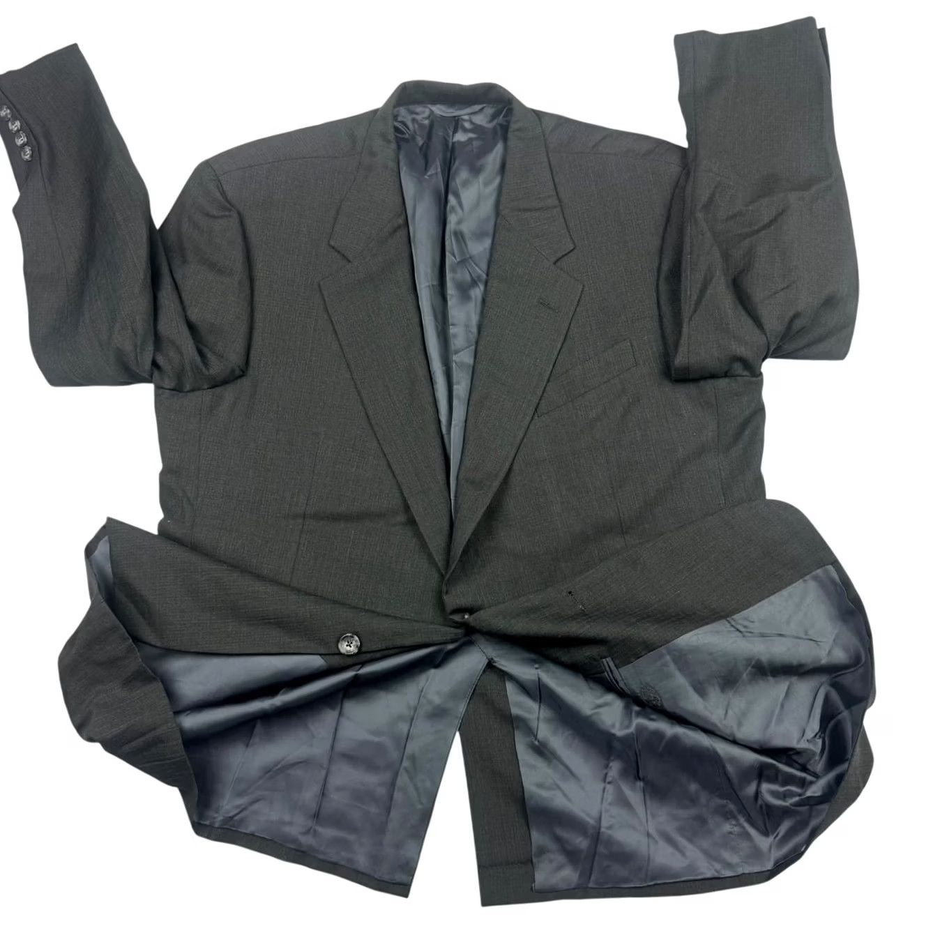 Vintage Hickey Freeman Canterbury Loro Piani Wool 2-Button Blazer Gray 46 R Men Blazer - 2-Button Front, Notch Lapel, Single-Breasted, Wool 100% Size 46R - 3 Thumbnail