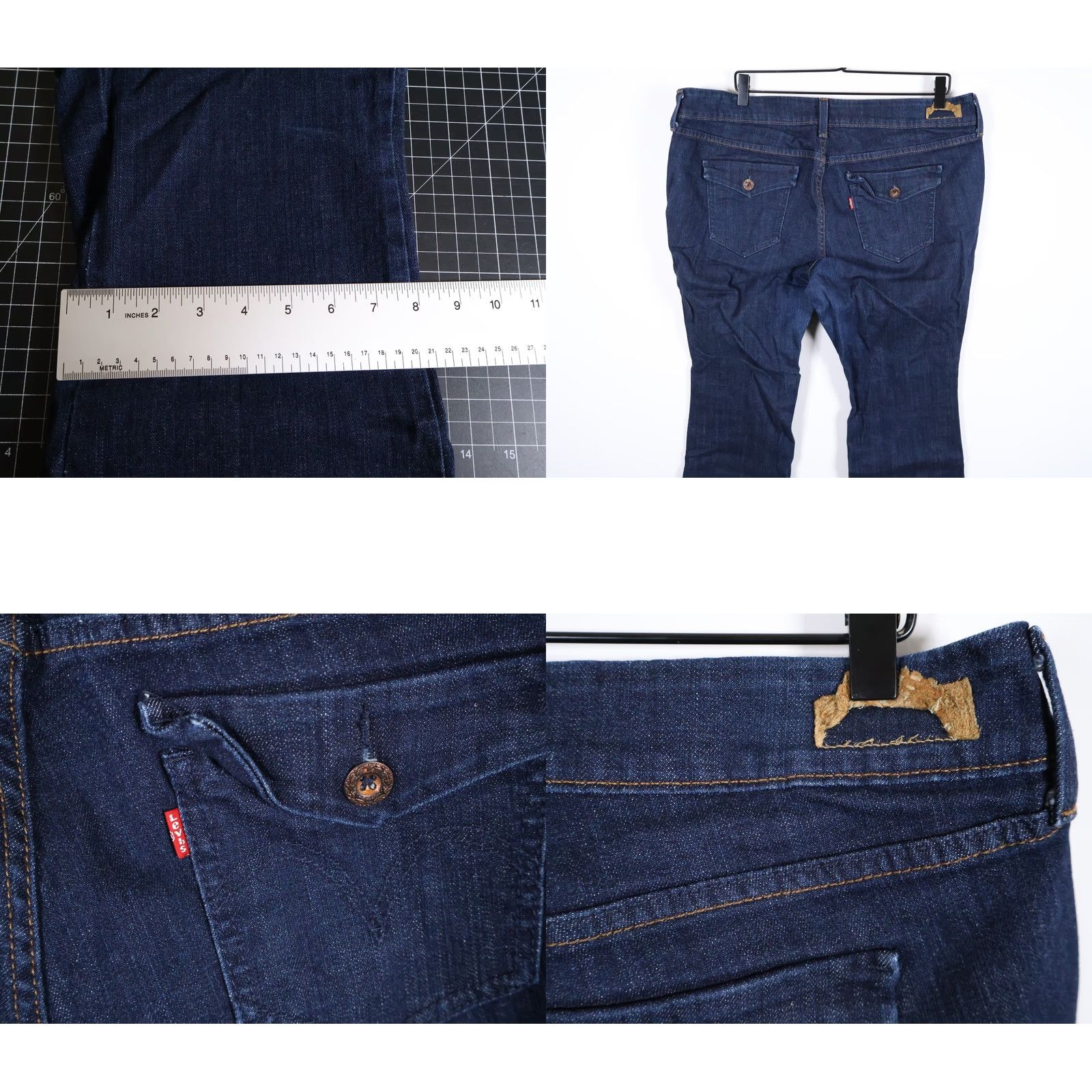 Levi's VINTAGE Levi's 542 Flare Jeans Women 20 M (39 x 31) Dark Blue Denim Hippie Bohemian Retro Hipster Jeans Women Mens? Size 42" / US 20 - 9 Thumbnail