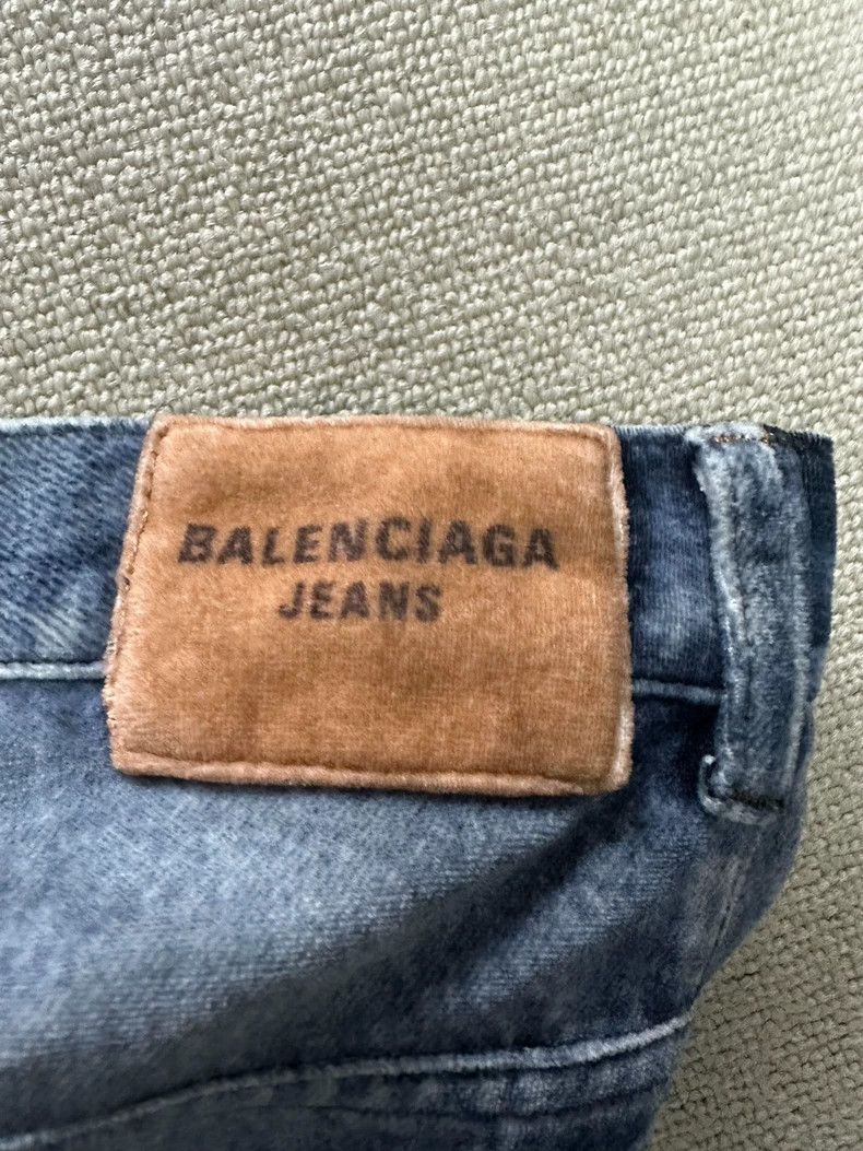 Balenciaga Balenciaga size M Ice Blue 3D Print Destruction Jeans Print Size US 27 - 8 Thumbnail
