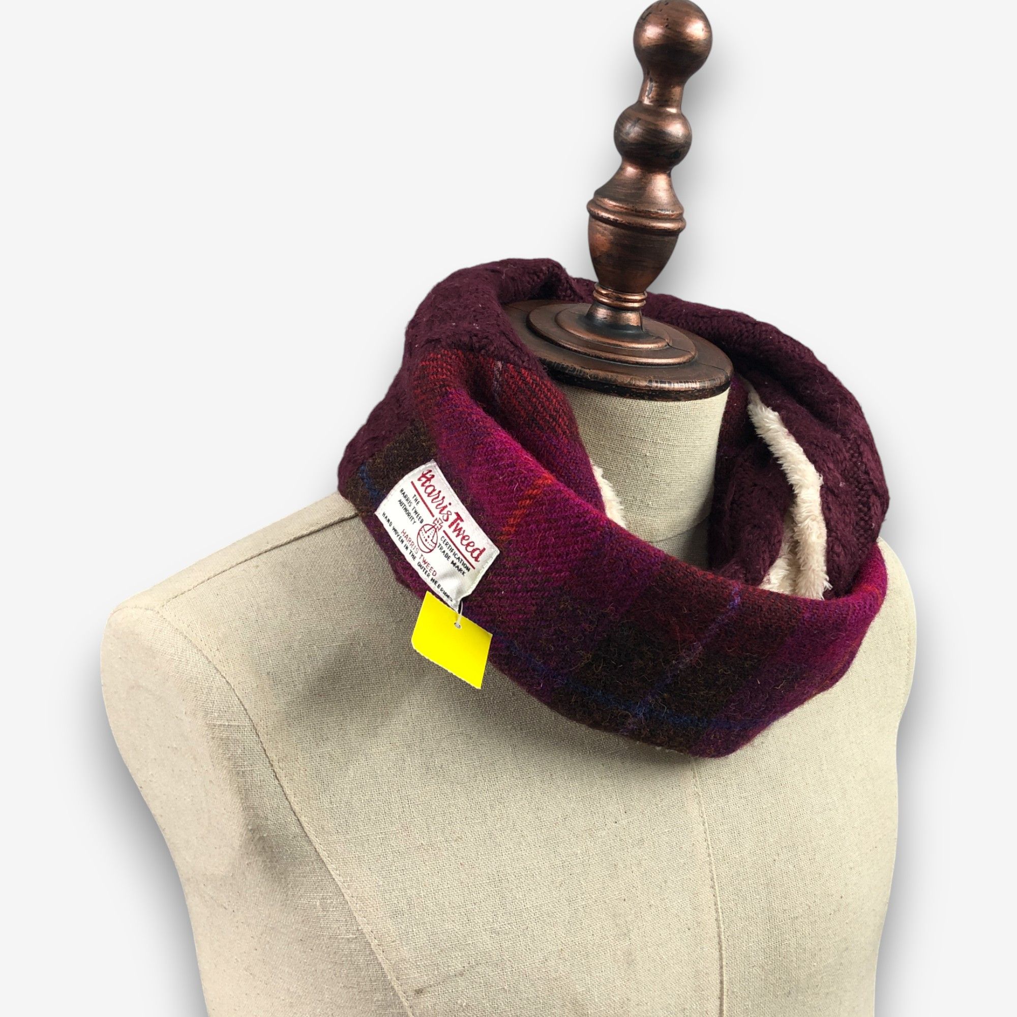 Harris Tweed Vintage Harriss Tweed Infinity Scarf Fleece Wool Scarves. Size ONE SIZE - 2 Thumbnail