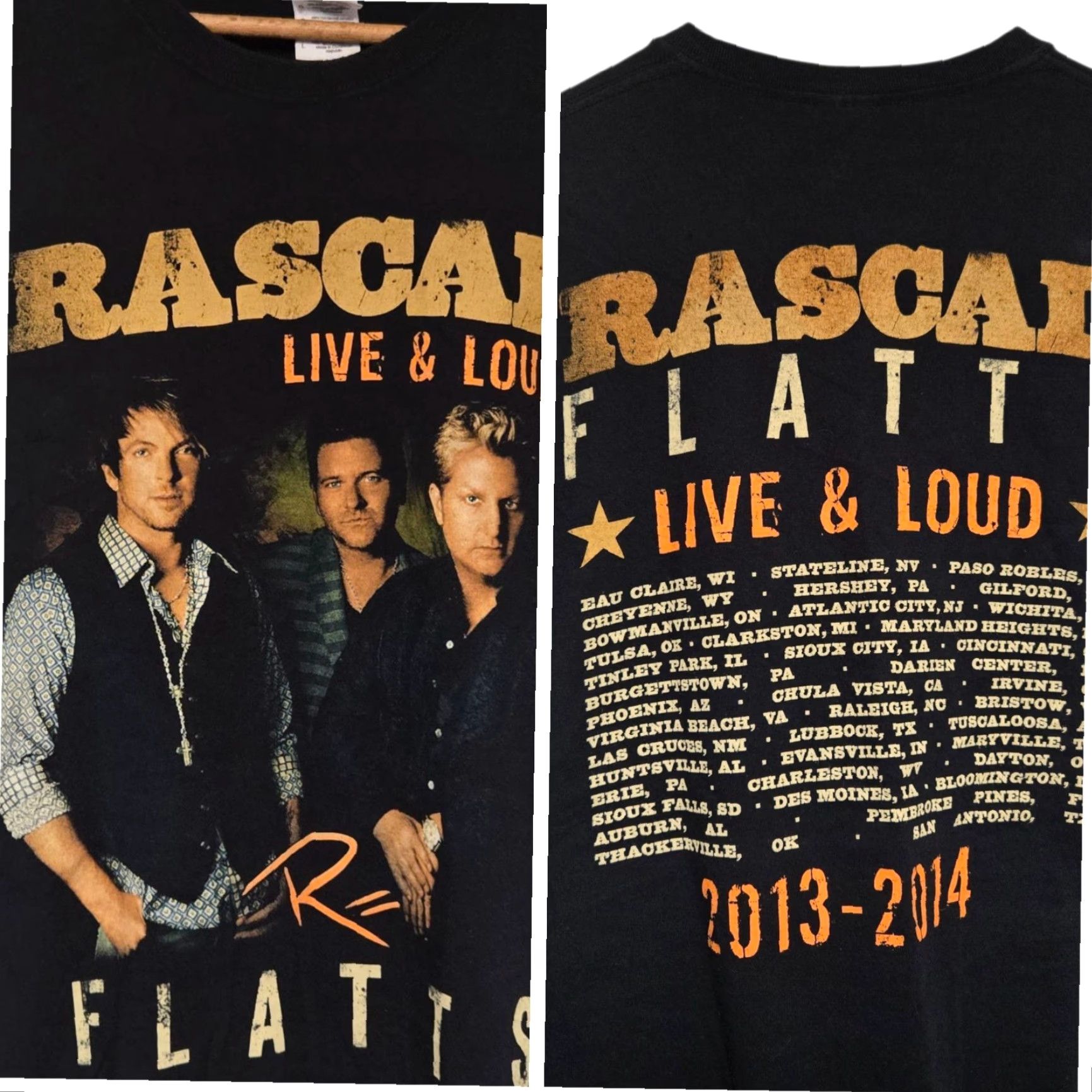 Vintage Rascal Flatts Live & Loud Tour T Shirt L Black Men Shirt Music Concert 2013 Rascal Flatts Tour Size US L / EU 52-54 / 3 - 2 Thumbnail