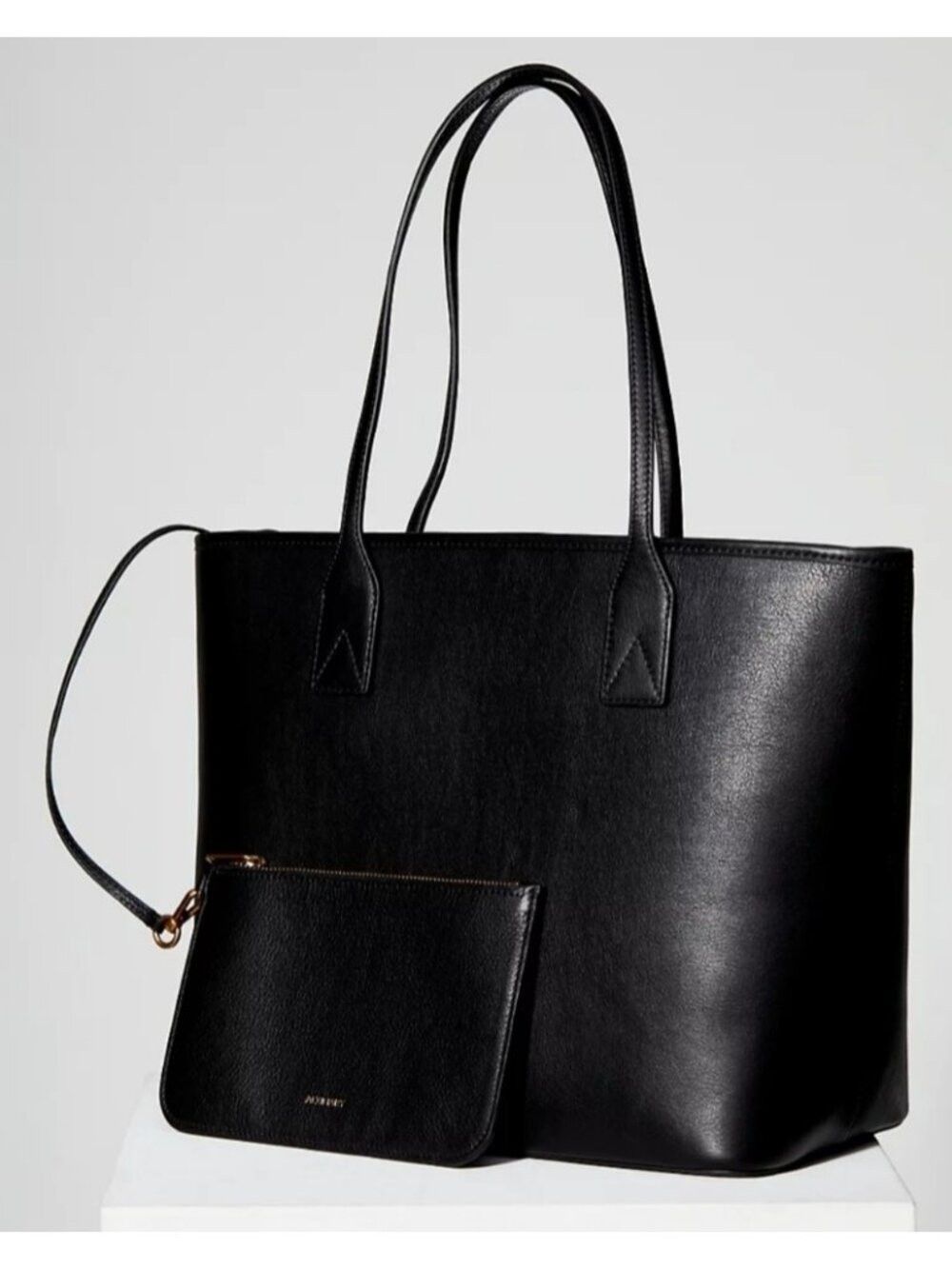 Aritzia Aritzia Auxiliary Black Leather Work Tote Bag Size ONE SIZE - 12 Thumbnail
