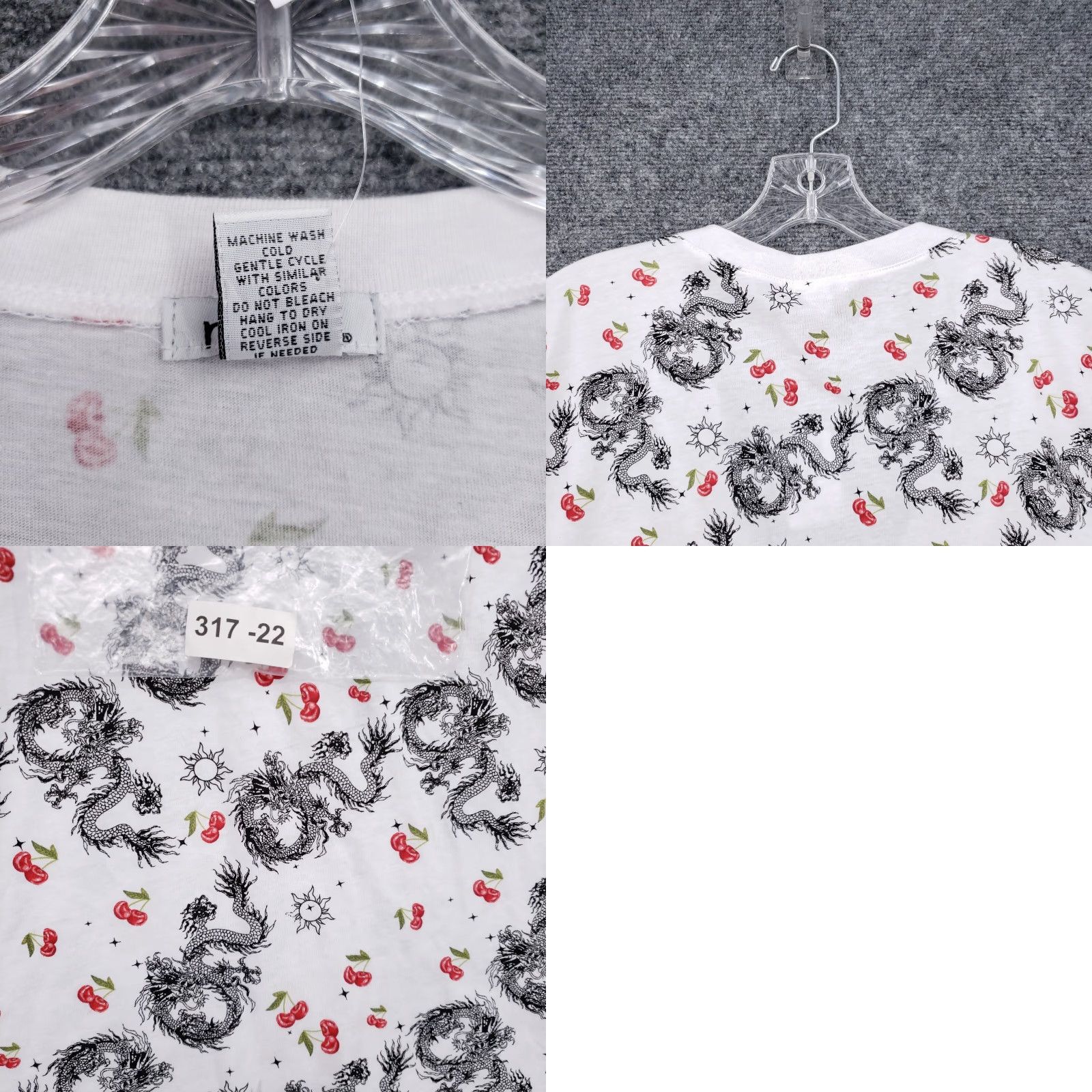 Vintage Rue21 Top Womens XL White Crop V-Neck Short Sleeve T-Shirt Size XL / US 12-14 / IT 48-50 - 8 Thumbnail