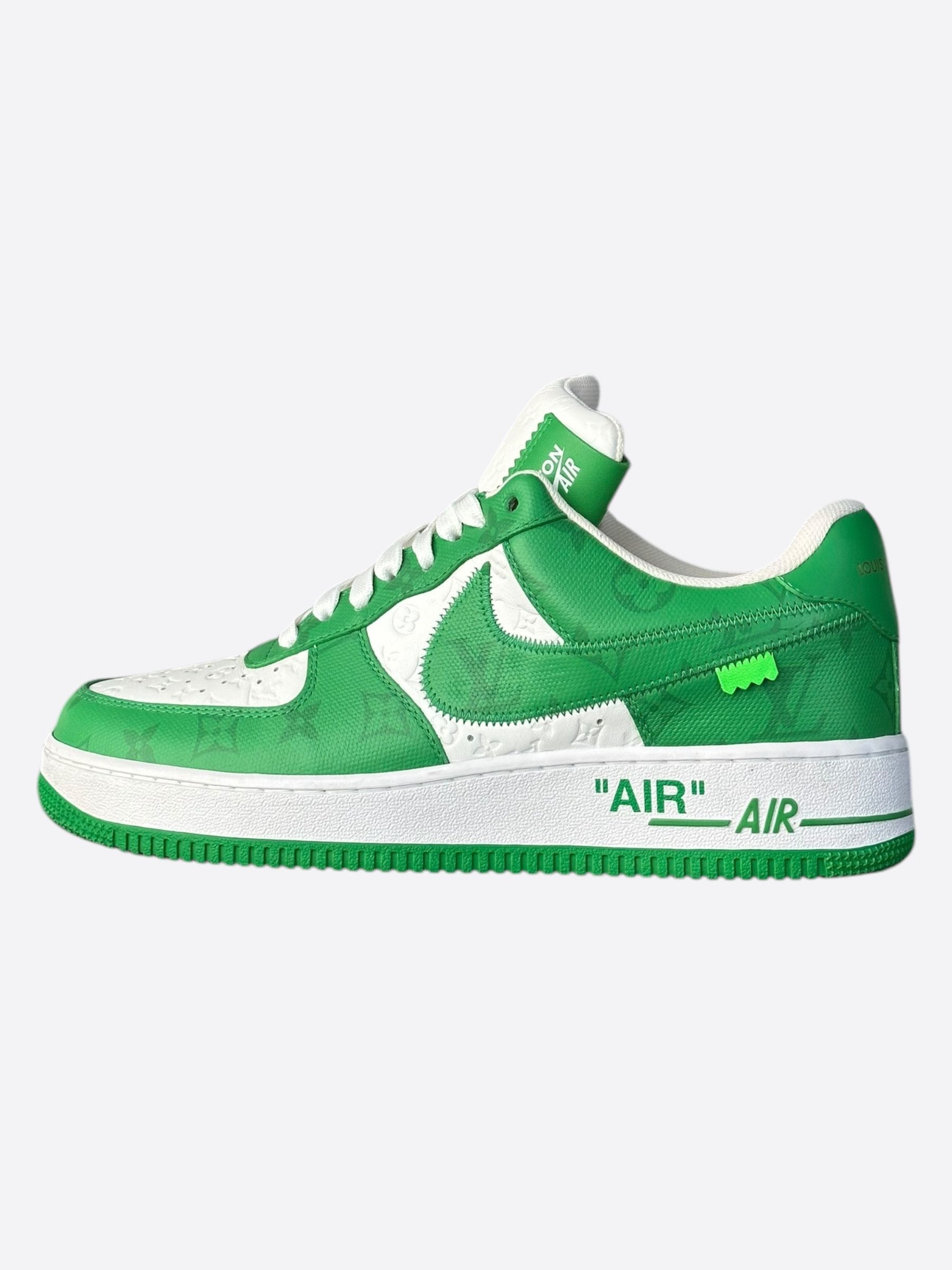 Louis Vuitton × Nike Louis Vuitton Nike Green & White Monogram Air Force 1 Size US 9 / EU 42 - 3 Thumbnail