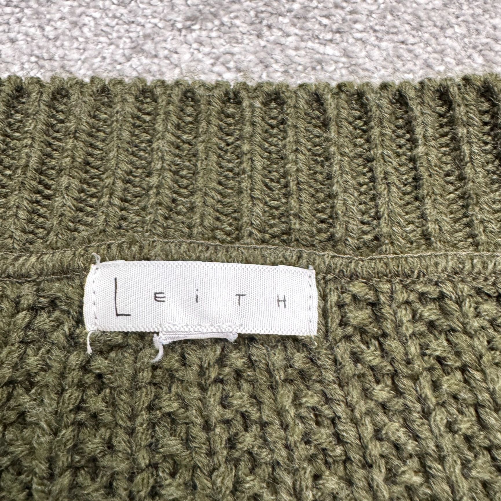 Vintage Leith Waffle Knit Oversized Pullover Sweater Womens XL Dark Green Boat Neck Size XL / US 12-14 / IT 48-50 - 4 Thumbnail