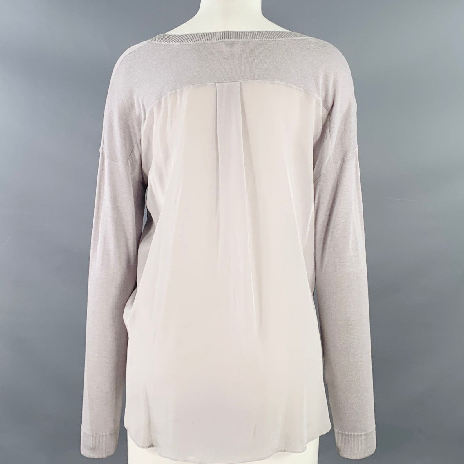Other M Cotton Silk Long Sleeve Scoop Neck Casual Top Size M / US 6-8 / IT 42-44 - 3 Thumbnail