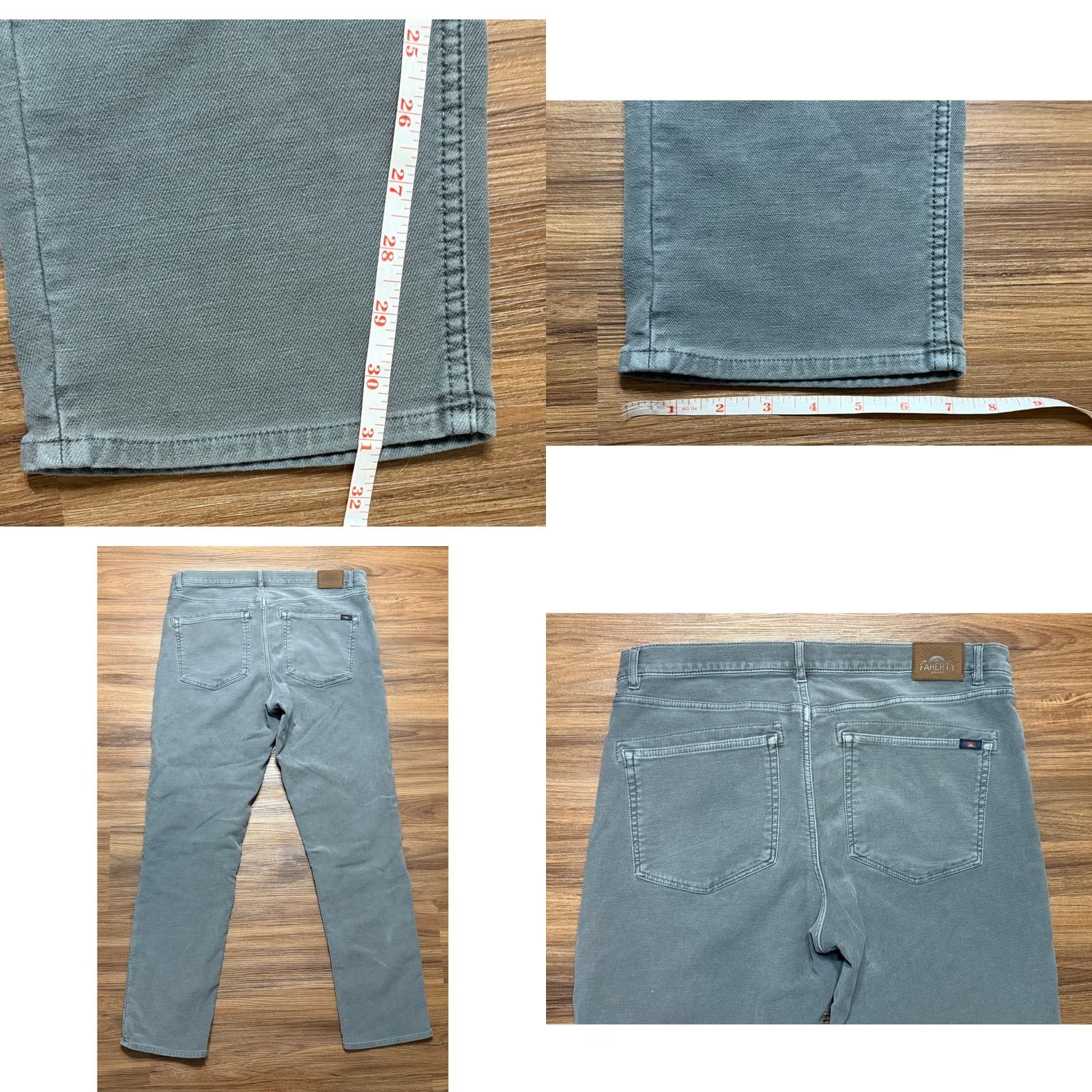 Faherty Faherty Mens Stretch Terry 5-Pocket Pants Slate Grey Cotton Blend Size 36 Size US 36 / EU 52 - 8 Thumbnail