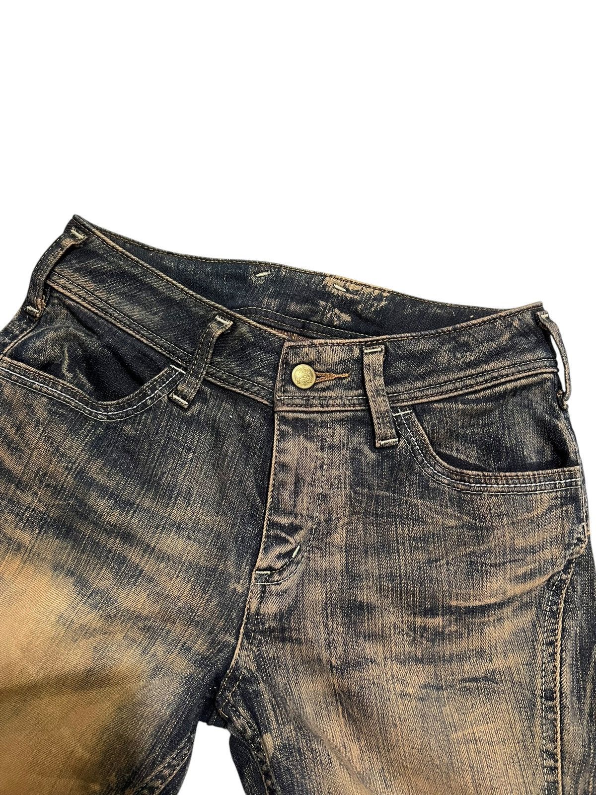 If Six Was Nine × Japanese Brand × Le Grande Bleu (L.G.B.) Sweet hip flared mudwash Denim pants Size US 27 - 4 Thumbnail