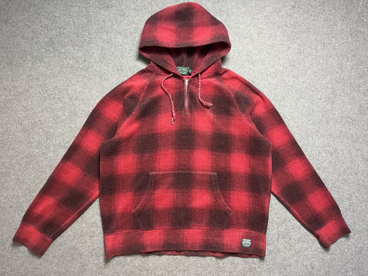 Ralph Lauren Polo Ralph Lauren Plaid Brushed Fleece Half Zip Hoodie Size US XL / EU 56 / 4 - 2 Thumbnail