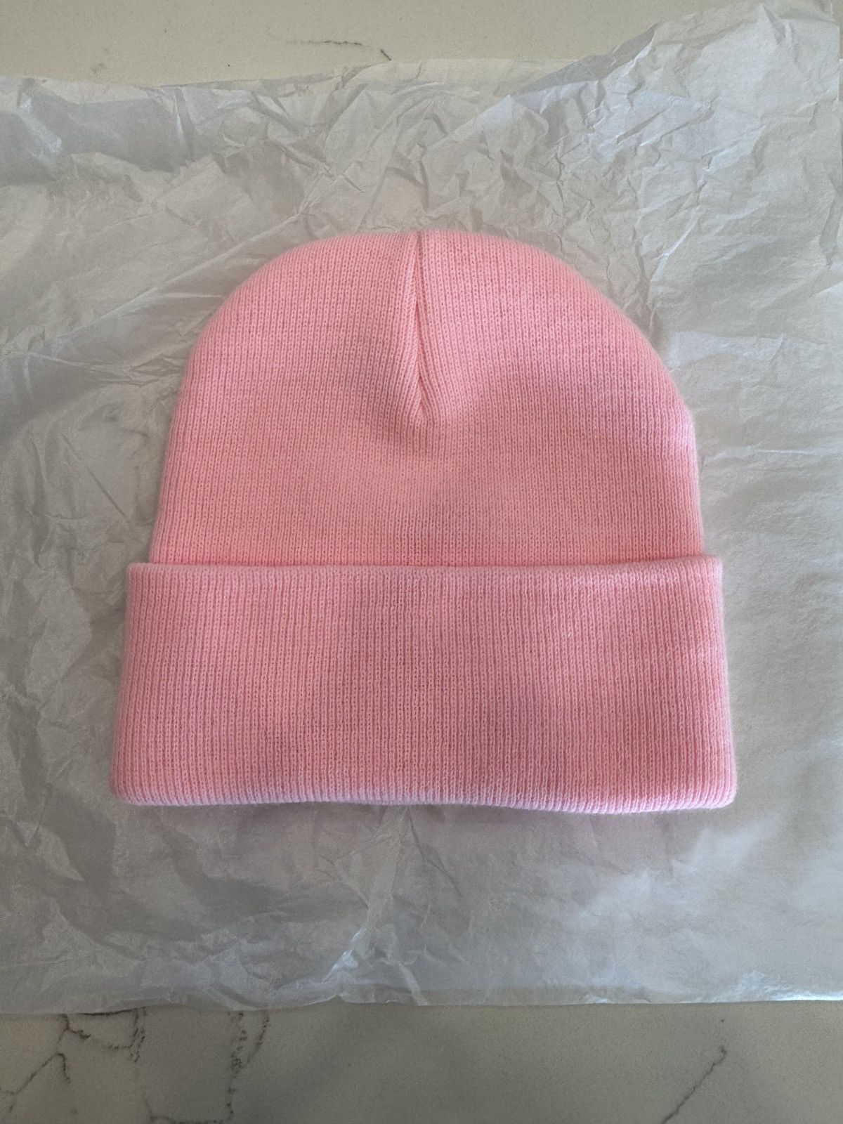 Asspizza Asspizza Genuine Leather Patch Beanie Pink Size ONE SIZE - 2 Thumbnail