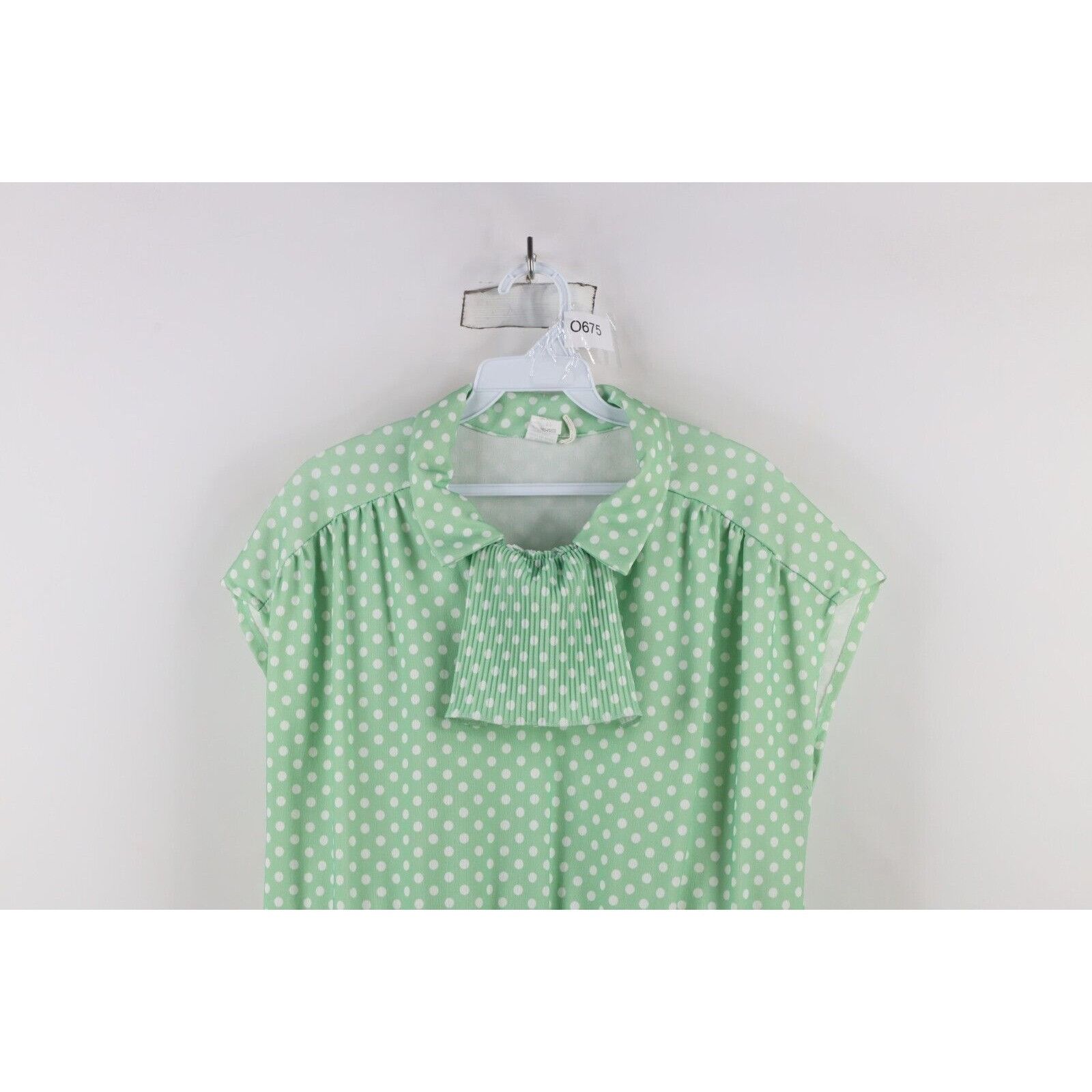 Vintage Vintage 70s Streetwear Frill Polka Dot Sleeveless Dress Size XXL / US 16-18 / IT 52-54 - 2 Thumbnail
