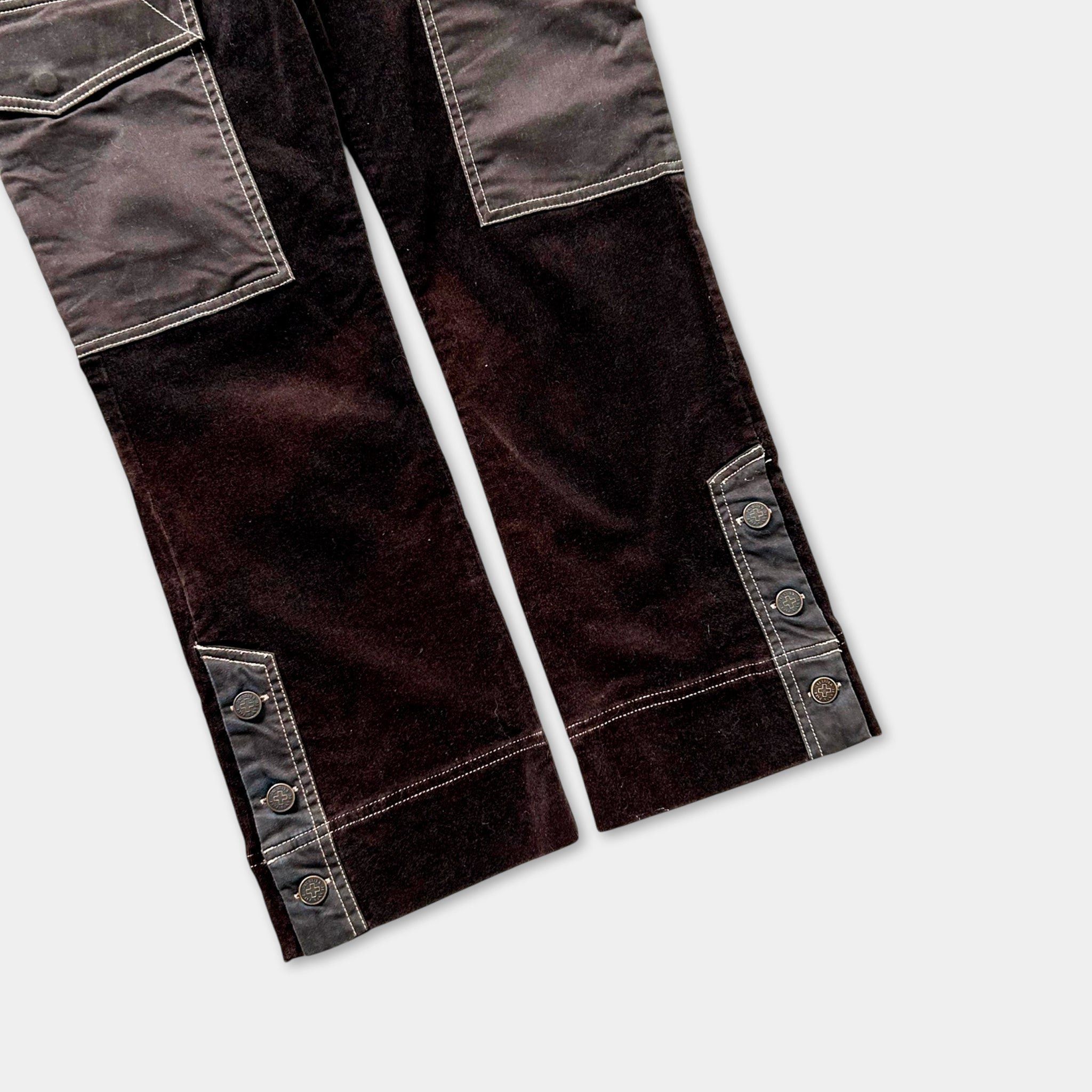 Jean Paul Gaultier Jean Paul Gaultier Black Velour Cargo Pants Size US 30 / EU 46 - 4 Thumbnail