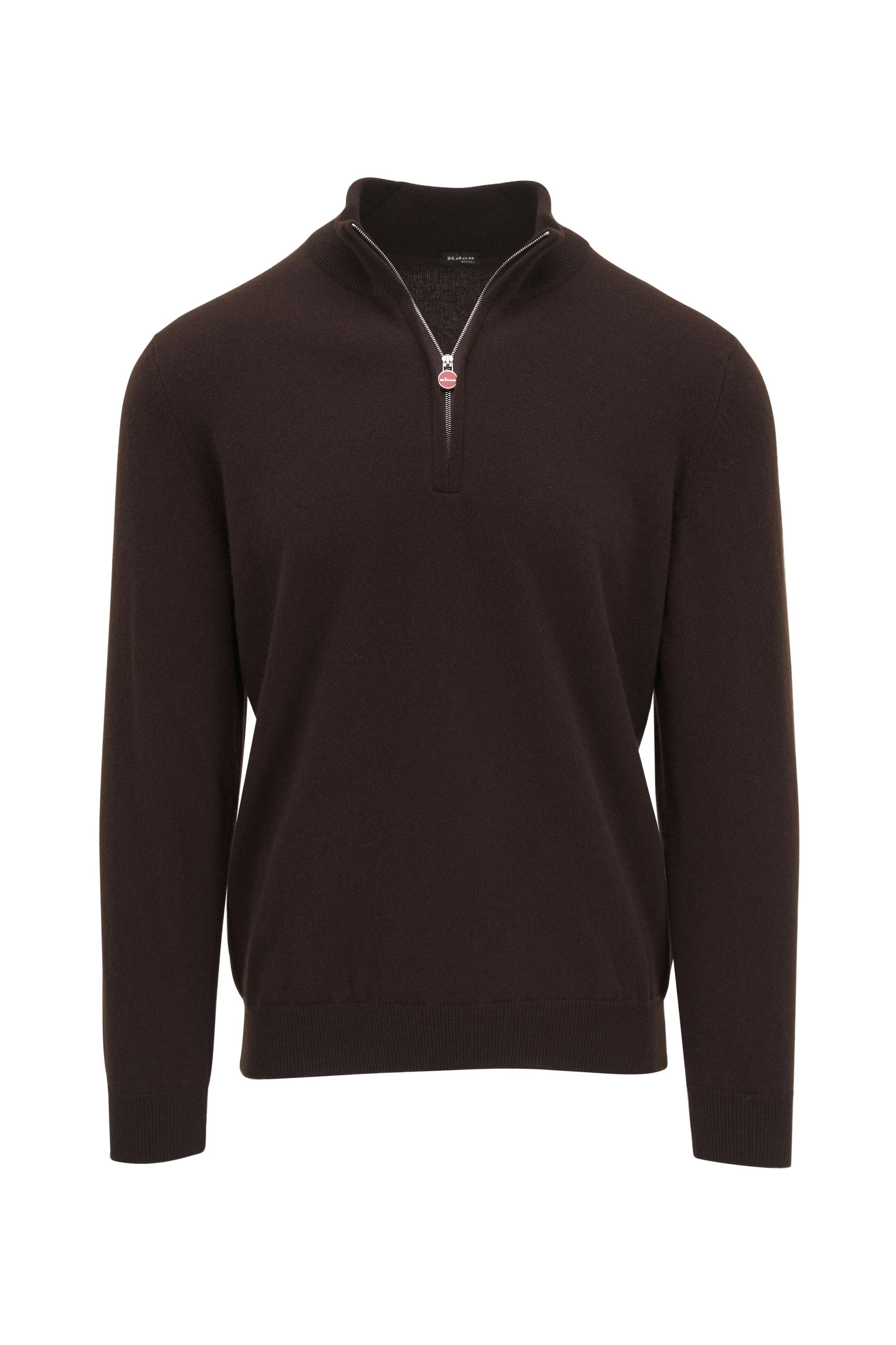 Kiton o1mtch0225 Cashmere Quarter Zip Pullover in Brown Size US XXL / EU 58 / 5 - 1 Thumbnail