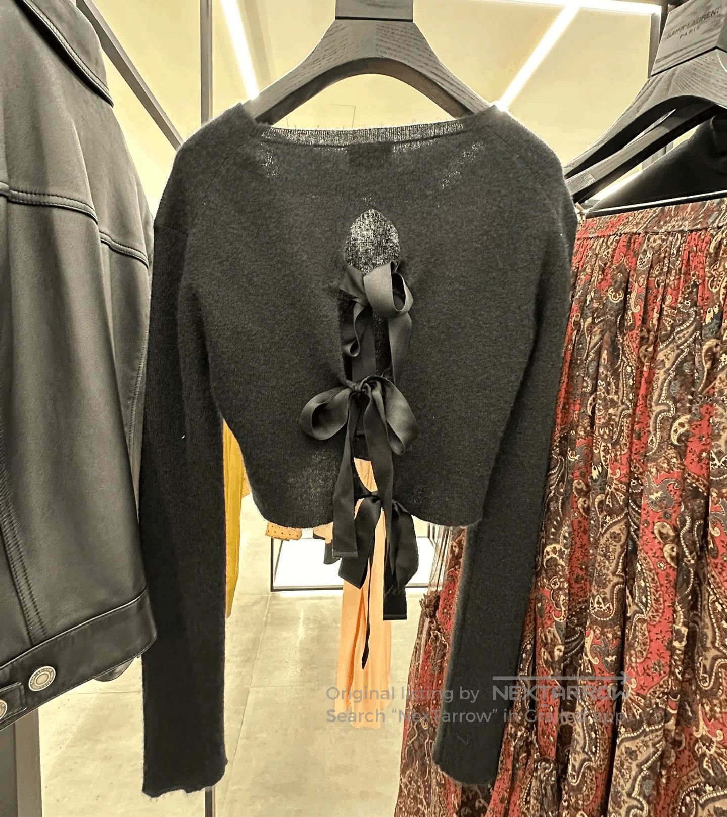 Saint Laurent Paris Saint Laurent YSL Black Cashmere Cropped Top. Size M / US 6-8 / IT 42-44 - 1 Thumbnail