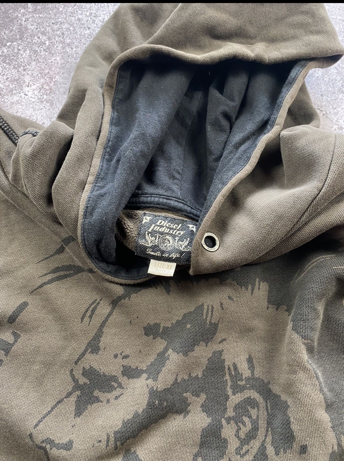 Diesel Vintage Punk Fit Archival Avant Garde Diesel Big Logo Hoodie Size US XL / EU 56 / 4 - 8 Thumbnail