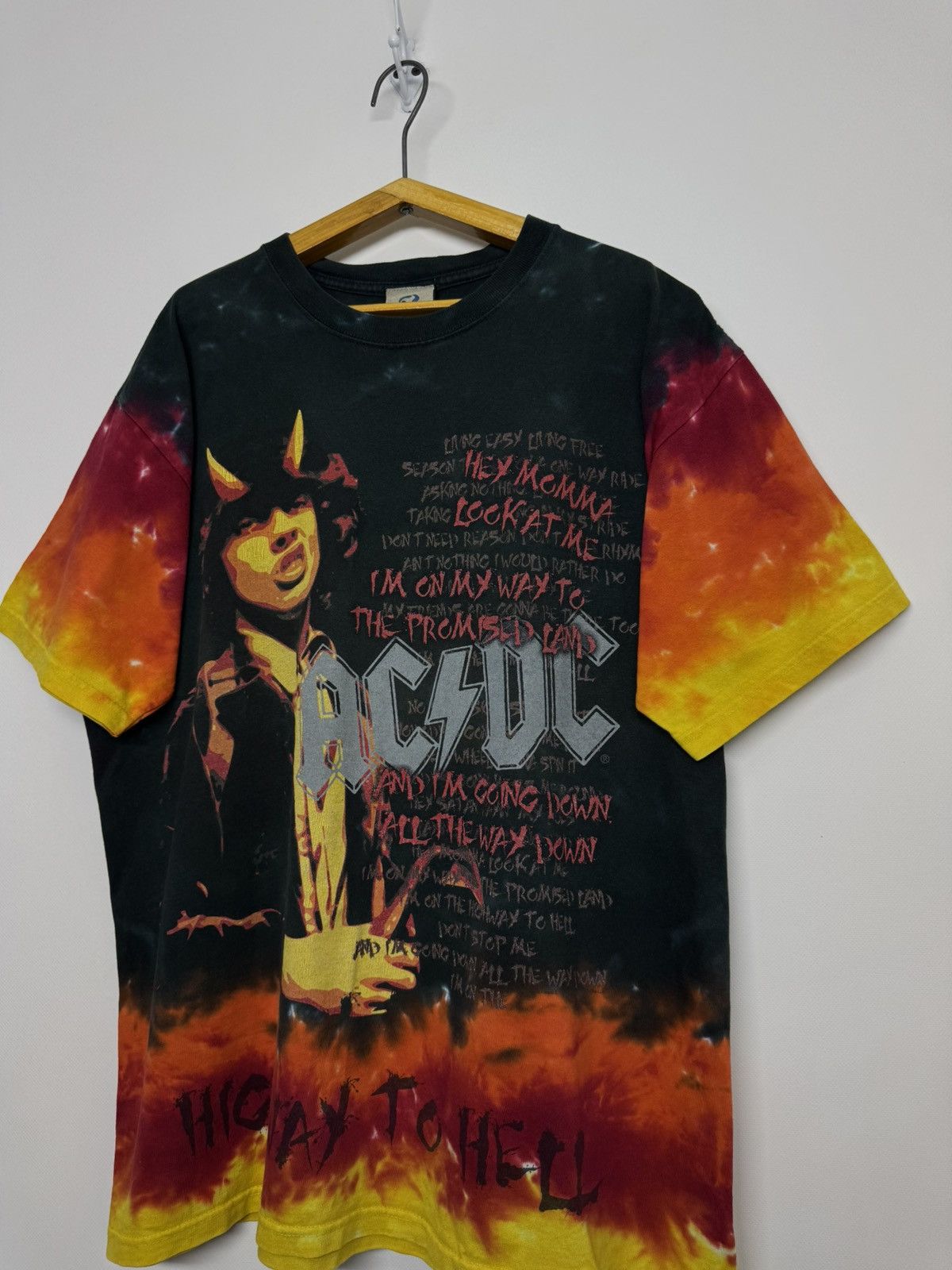 AC/DC Vintage Y2k 2006 Liquid Blue AC/DC All Over Print T-Shirt Size US L / EU 52-54 / 3 - 4 Thumbnail