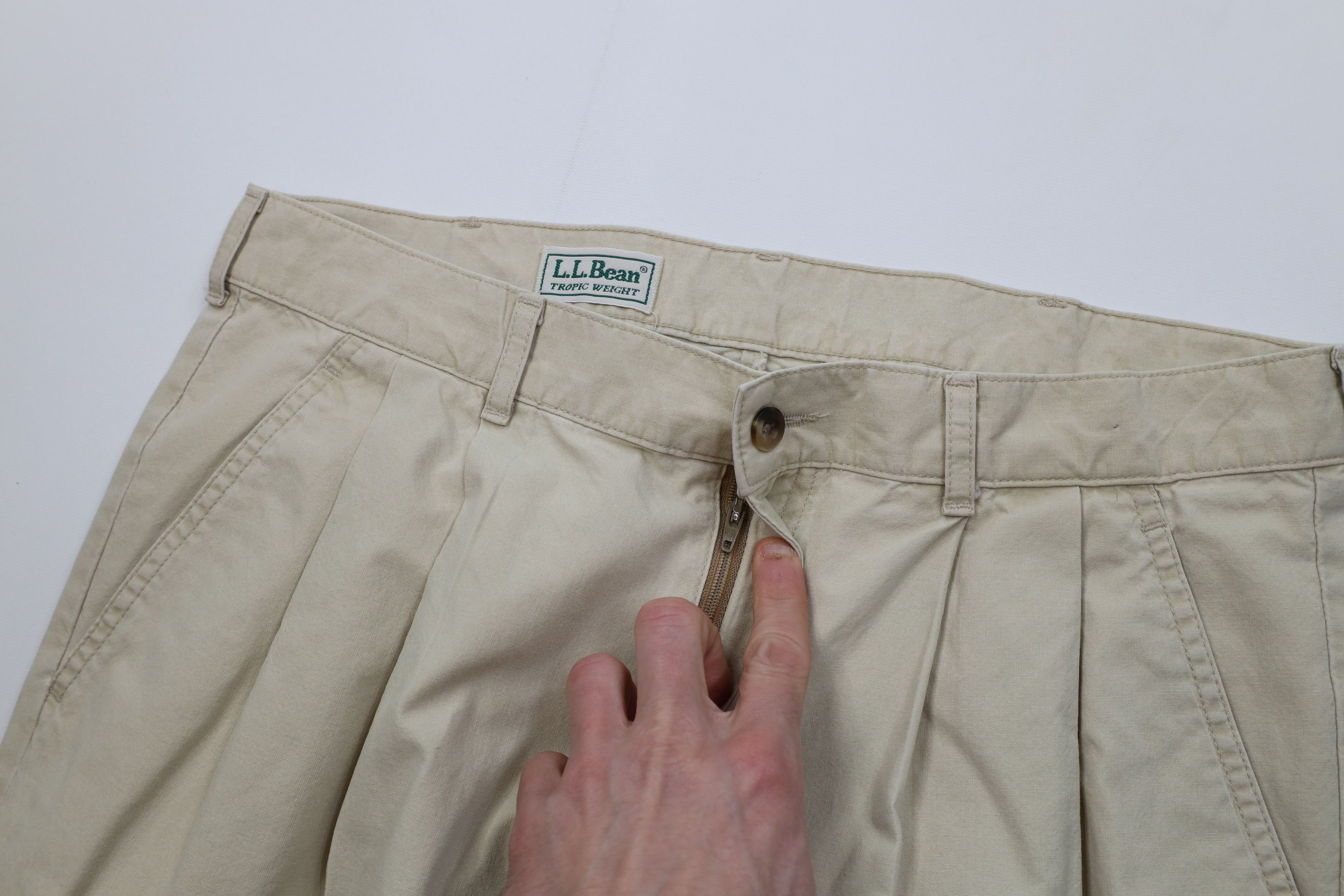 L.L. Bean Vintage 90s LL Bean Weight Wide Leg Pants Stonewash Beige Size US 32 / EU 48 - 8 Thumbnail