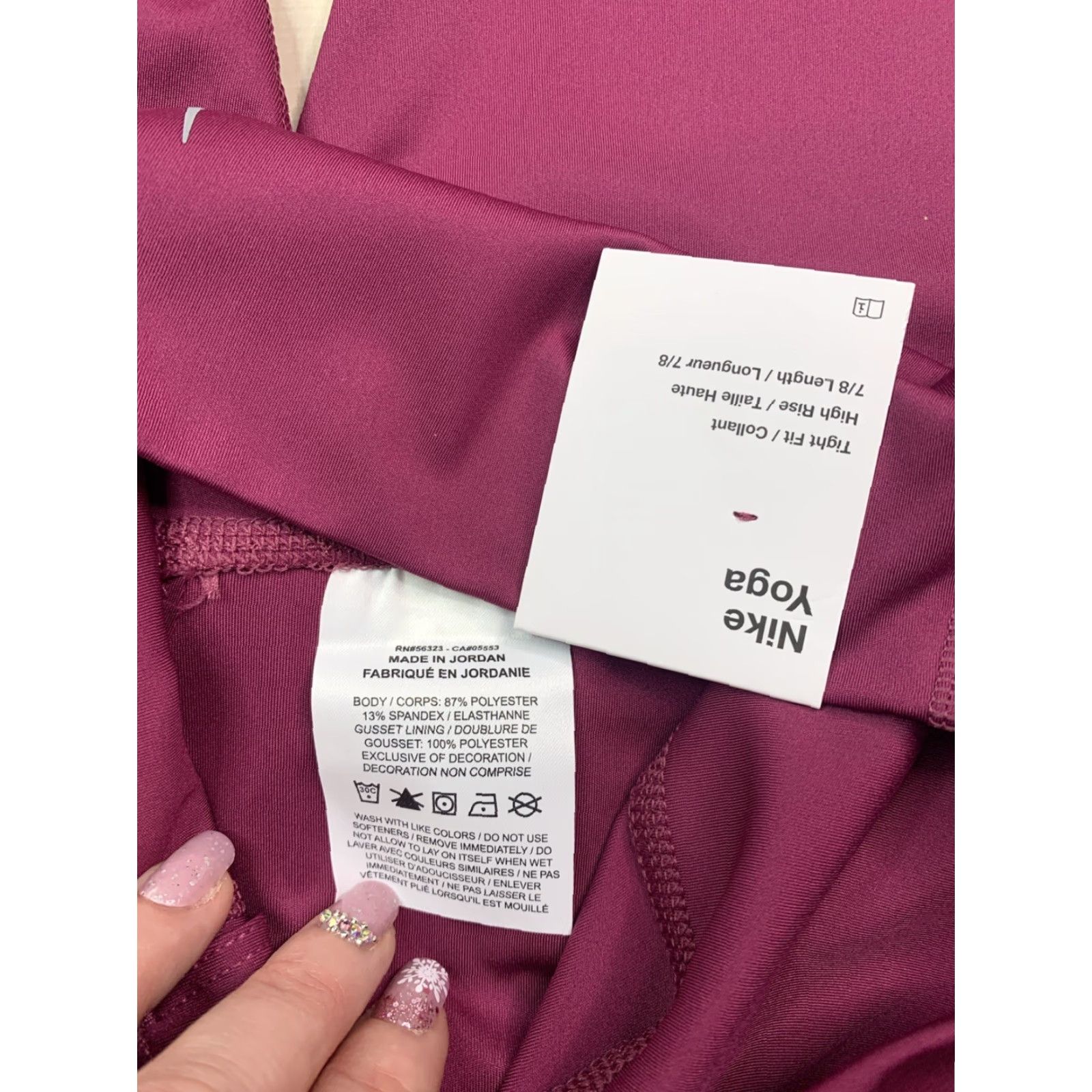 Nike Nike Yoga Leggings Shirt Women’s Small Berry 7/8 High-rise Slim Ankle NWT-12736 Size 28" / US 6 / IT 42 - 7 Thumbnail