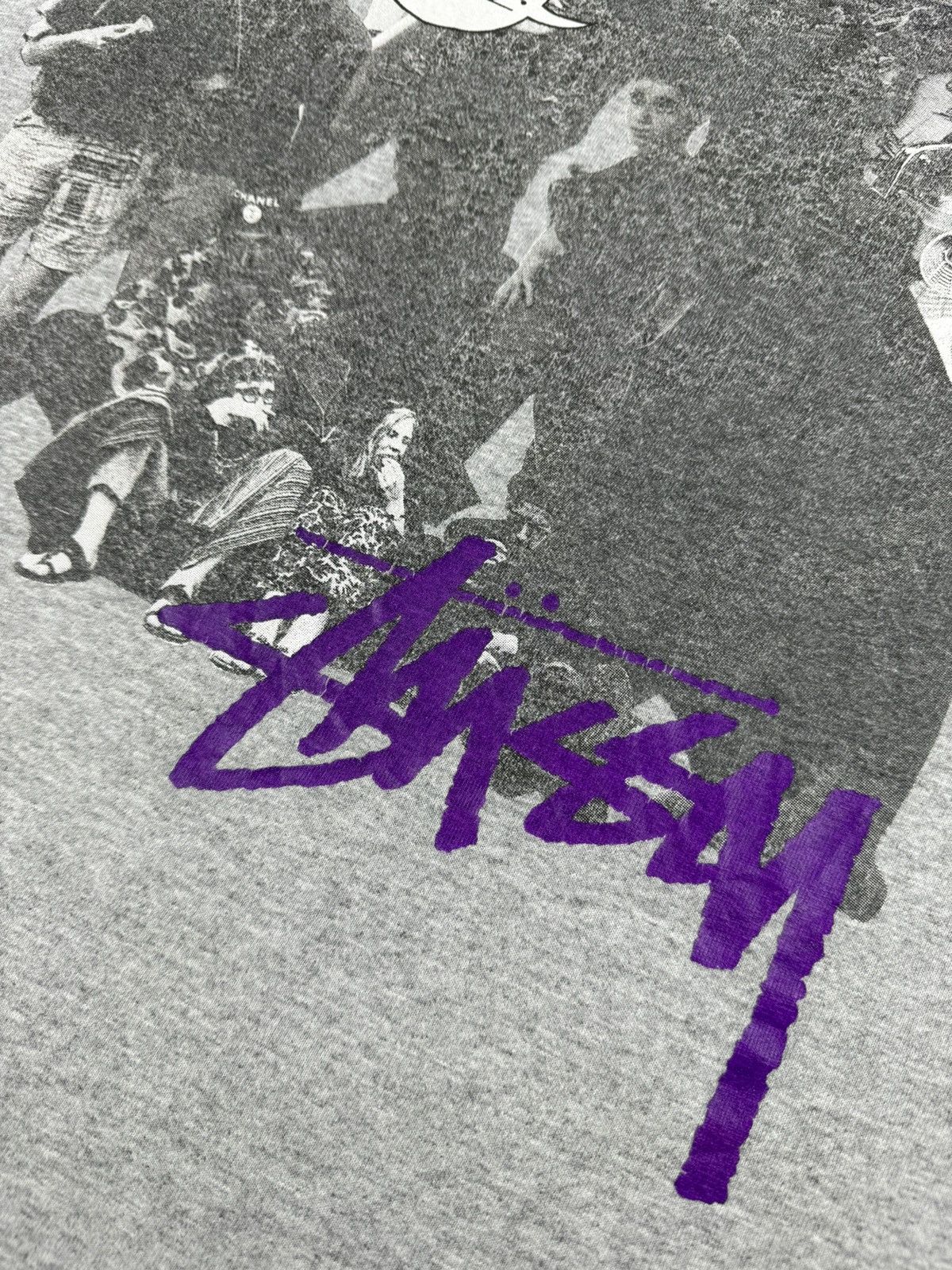 Stussy Vintage Y2K Stüssy Multiprint Rap Tee Heather Grey Tshirt Size US S / EU 44-46 / 1 - 5 Thumbnail