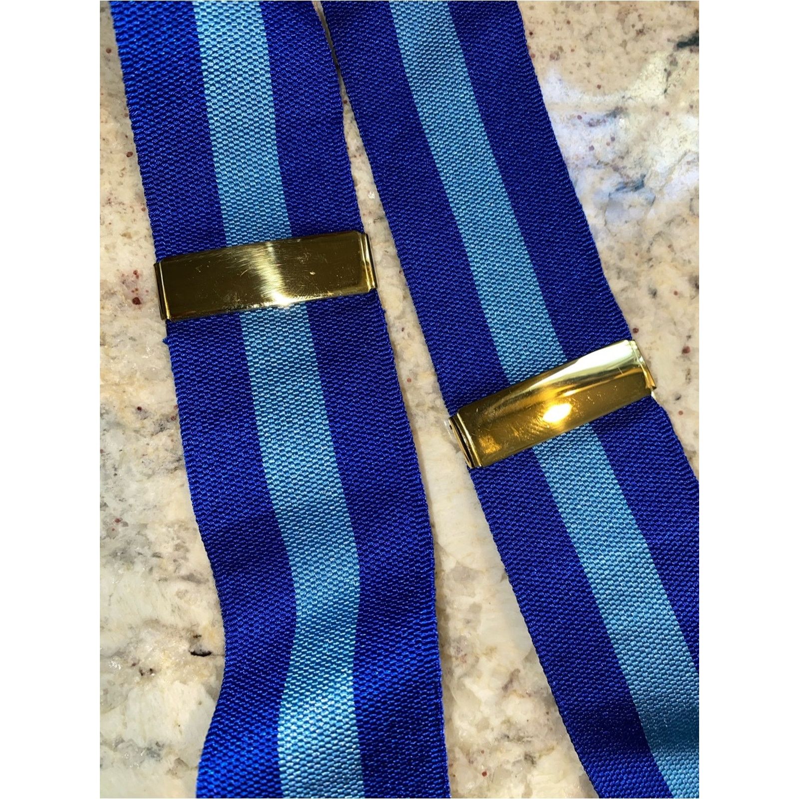 J. Press Mens $165 J Press Suspenders Royal & Light Blue Braces Duke Size ONE SIZE - 6 Thumbnail