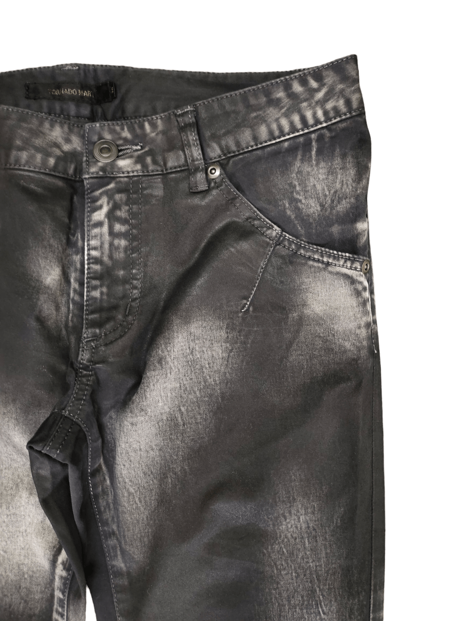 Tornado Mart 1990s Tornado Mart Japan Black Waxed Skinny Denim Pants Size US 29 - 3 Thumbnail